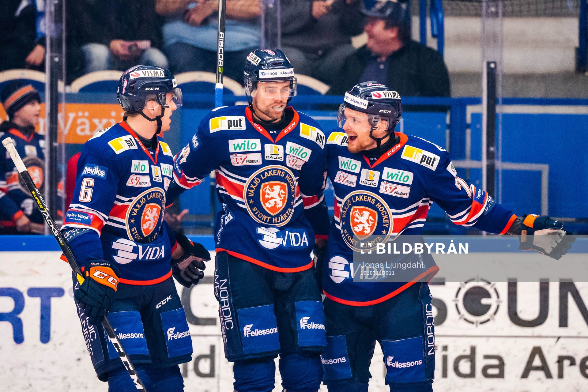 Växjös Linus Högberg, Emil Pettersson och Brendan