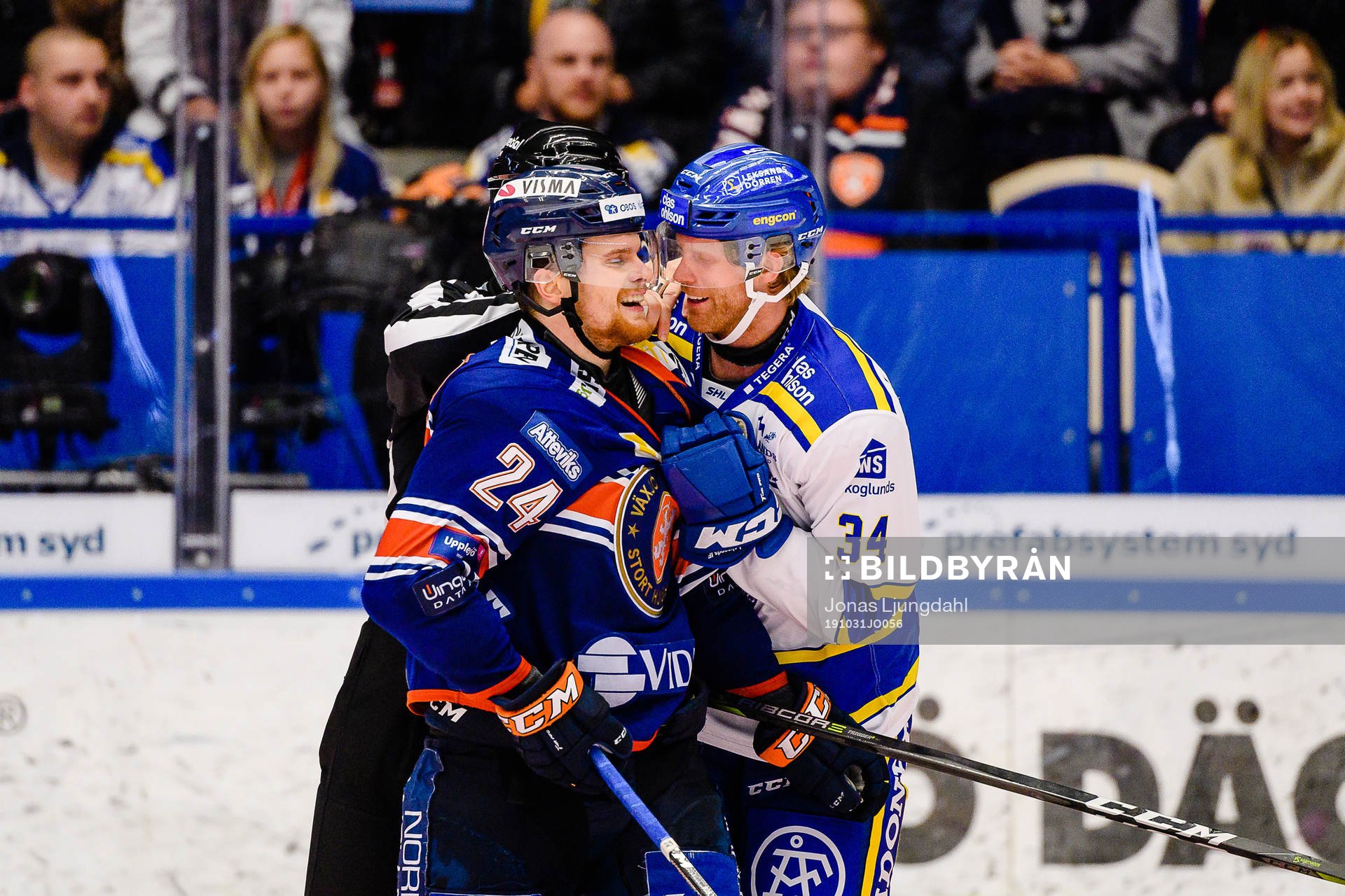 Gruff mellan Växjös Brendan Shinnimin och Leksands Philip
