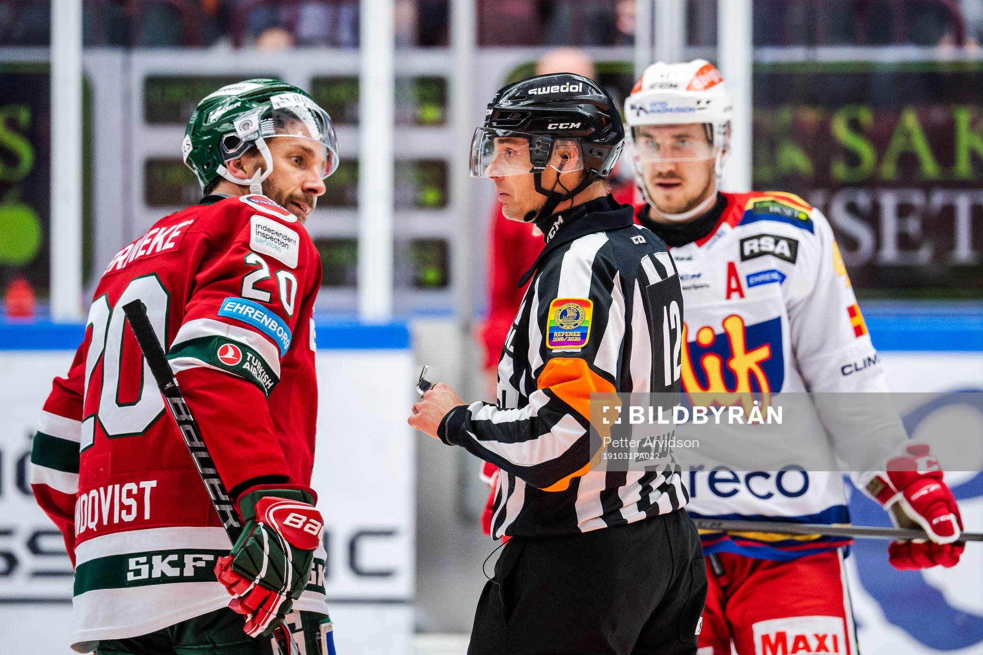 Frölundas Joel Lundqvist och Malmö Redhawks Jesper Jensen