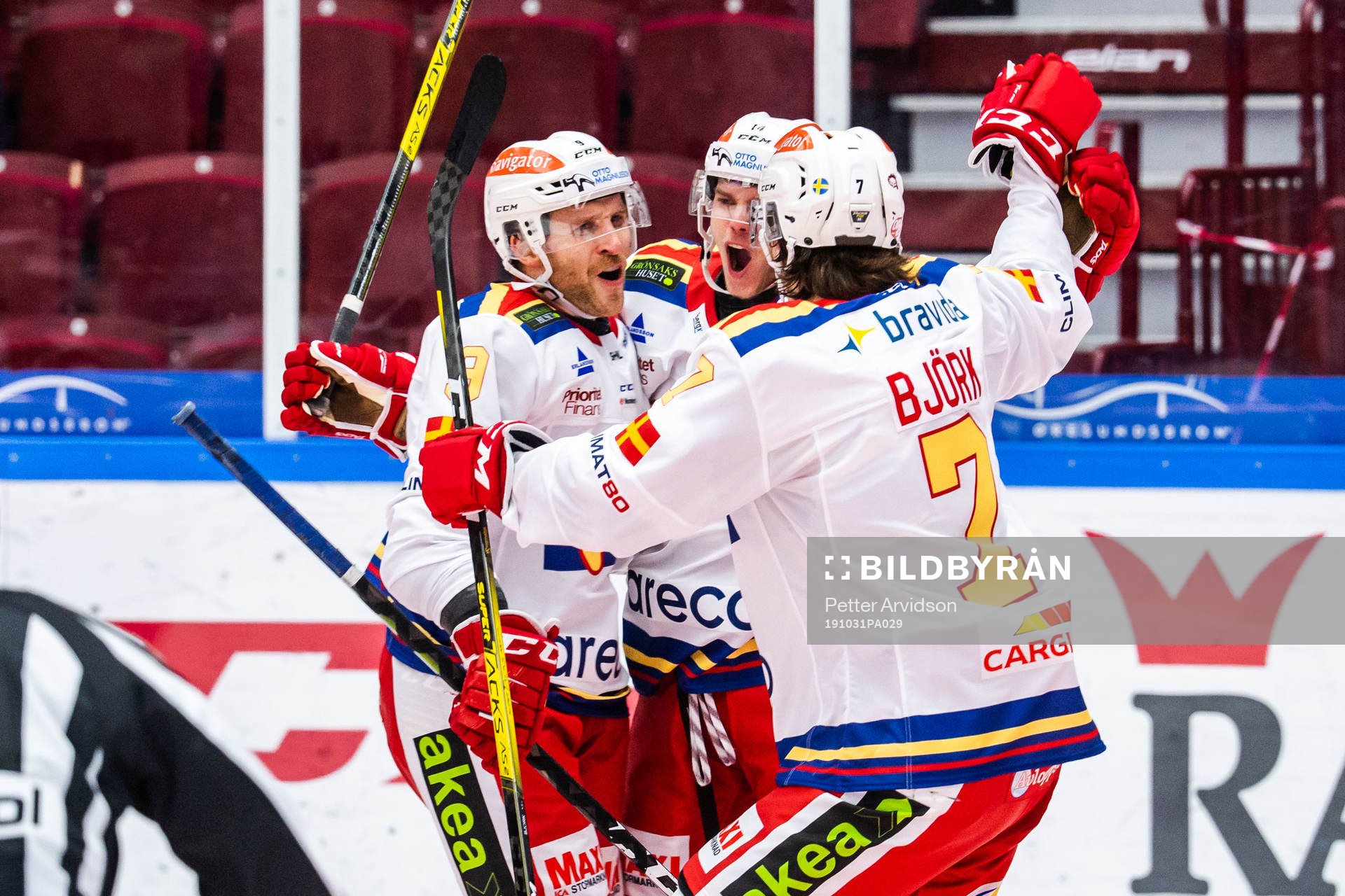 Malmö Redhawks Carl-Johan Lerby, Frederik Storm och Marcus