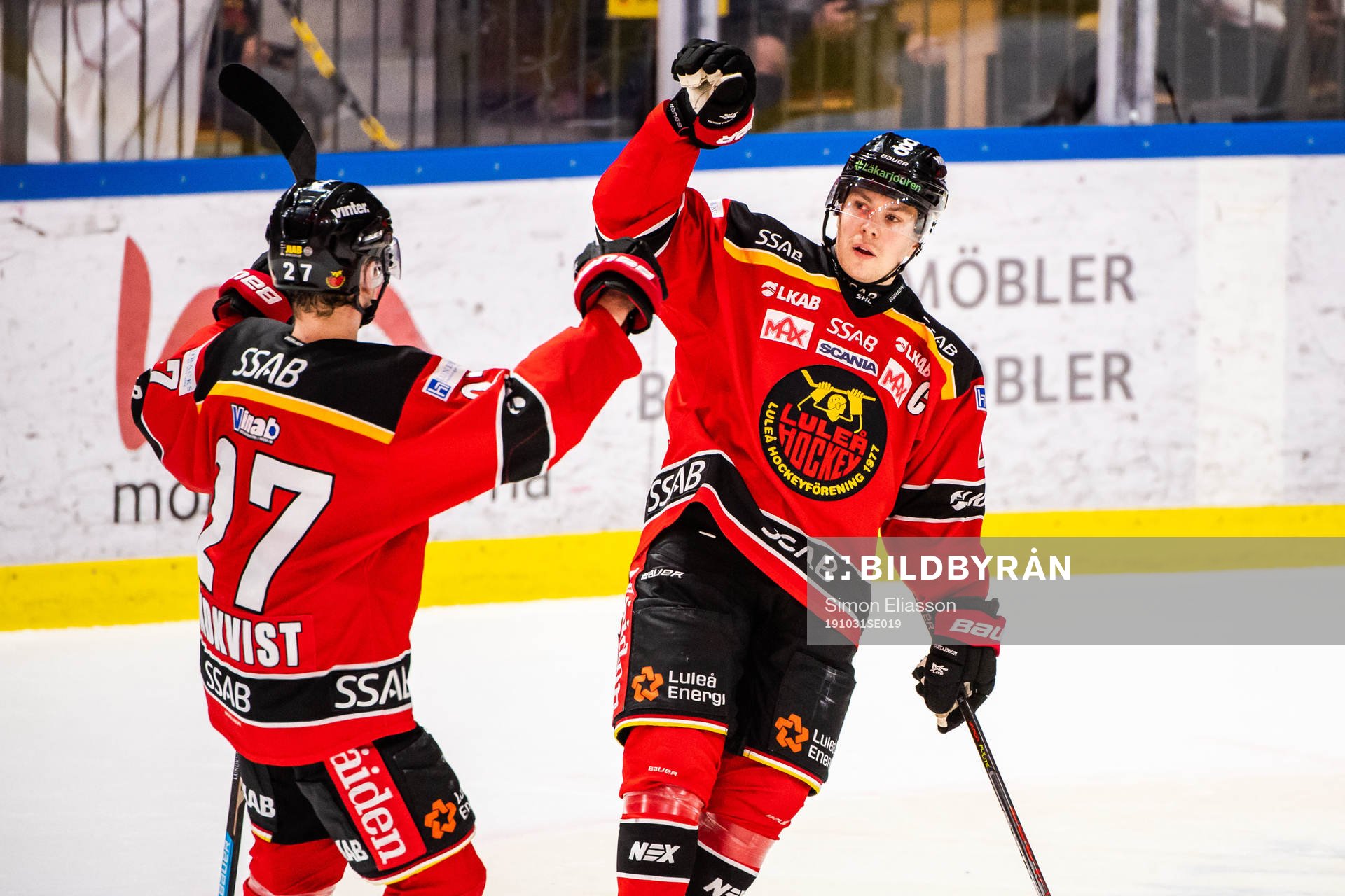 Luleås Nils Lundkvist och Erik Gustafsson jublar