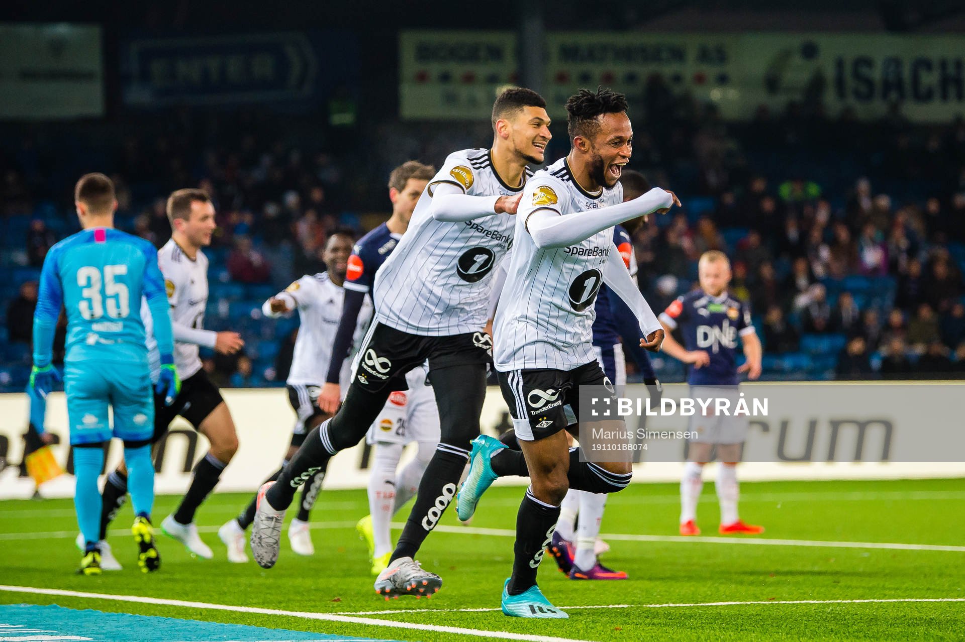Samuel Adeniyi Adegbenro of Rosenborg celebrates