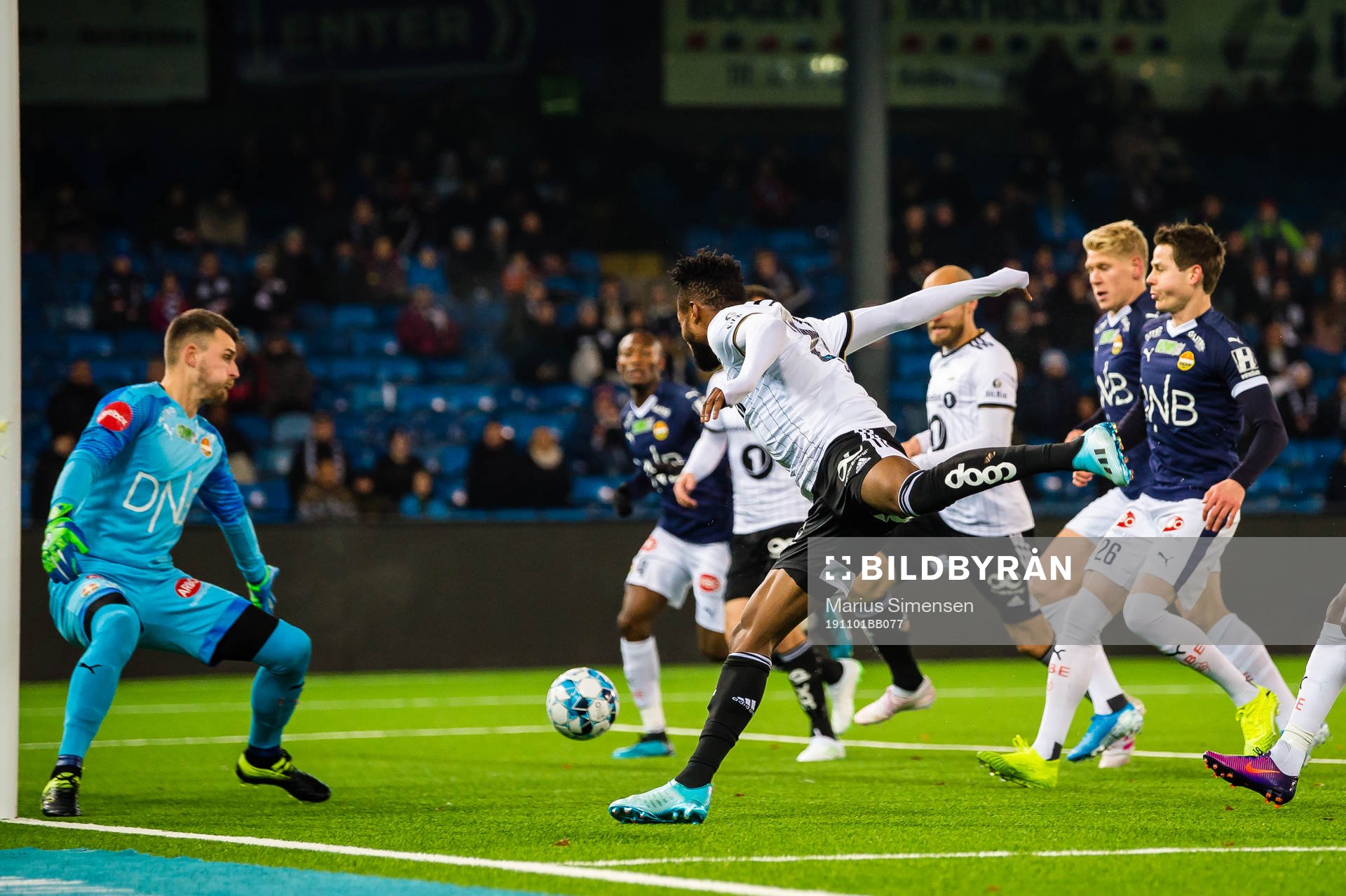 Samuel Adeniyi Adegbenro of Rosenborg scores the 0-1 goal