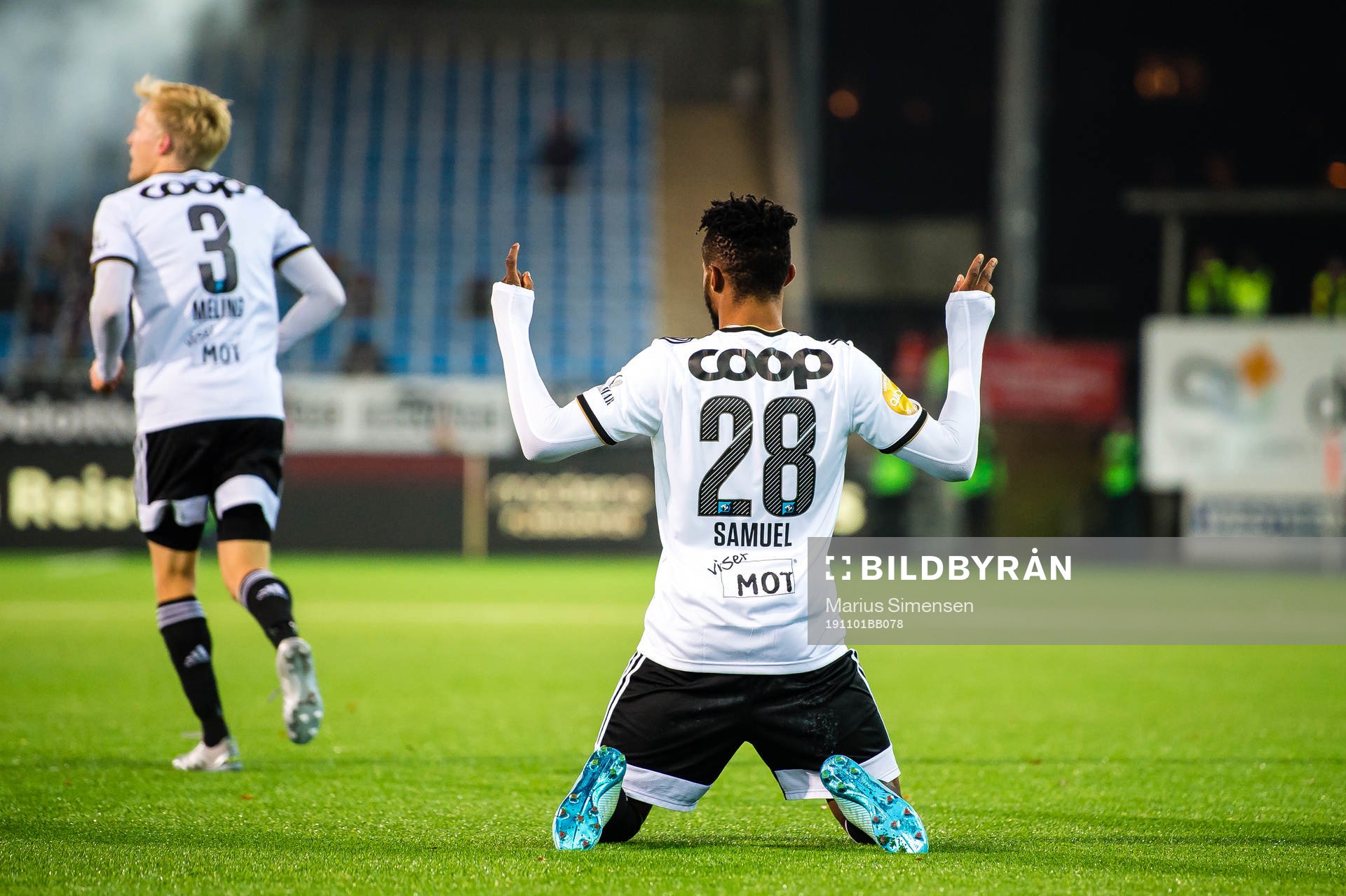 Samuel Adeniyi Adegbenro of Rosenborg celebrates