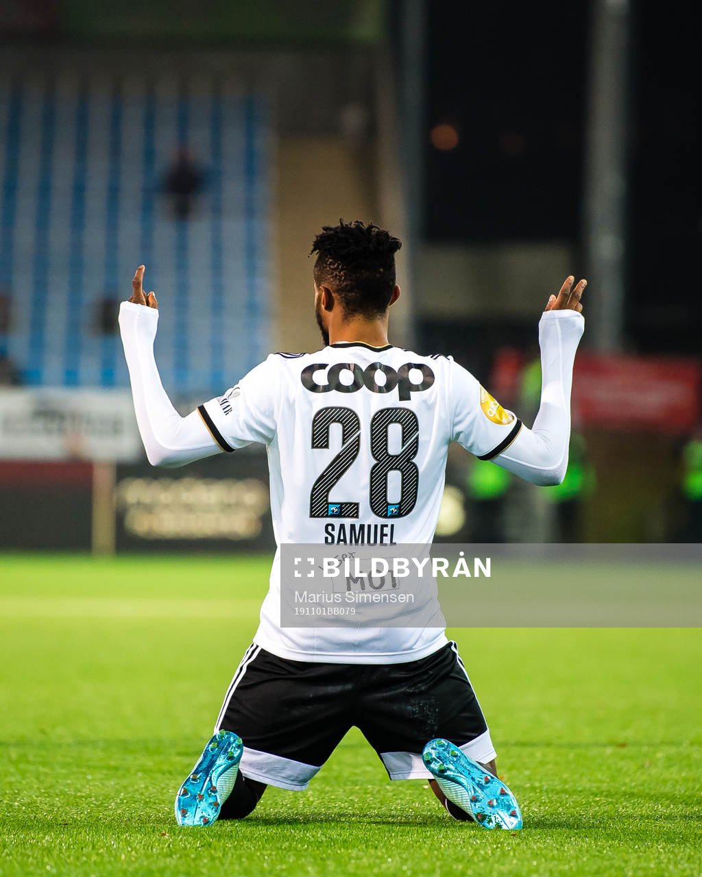 Samuel Adeniyi Adegbenro of Rosenborg celebrates