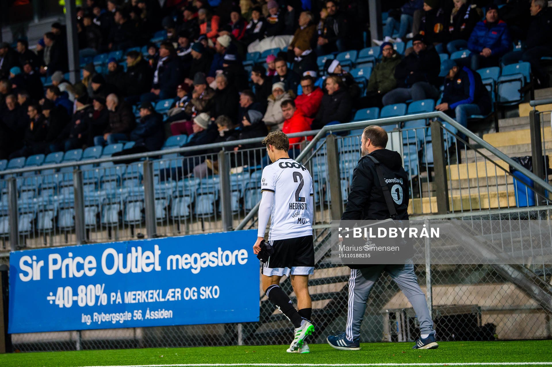 Vegar Eggen Hedenstad of Rosenborg leaves the pitch with an