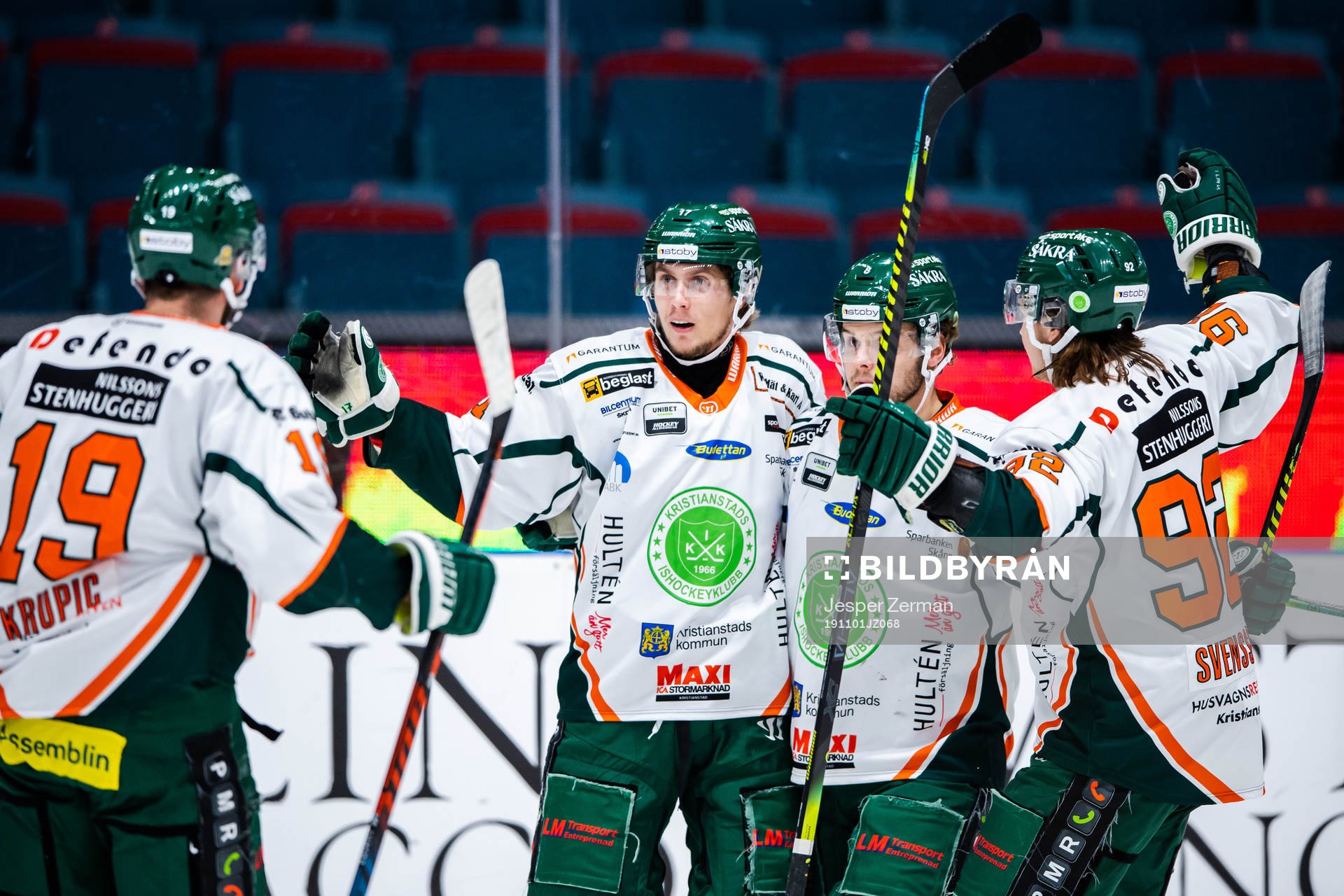 Kristianstads Viktor Wahldén jublar med lagkamrater