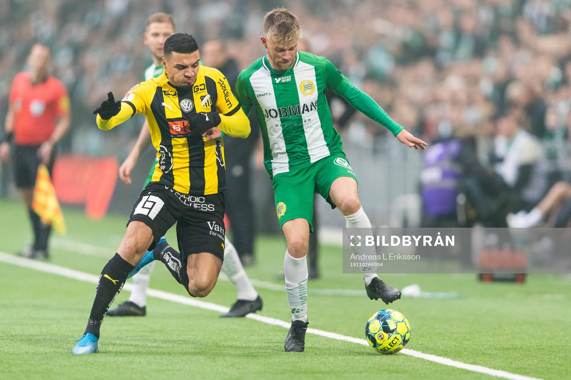 Häckens Ahmed Yasin och Hammarbys Dennis Widgren