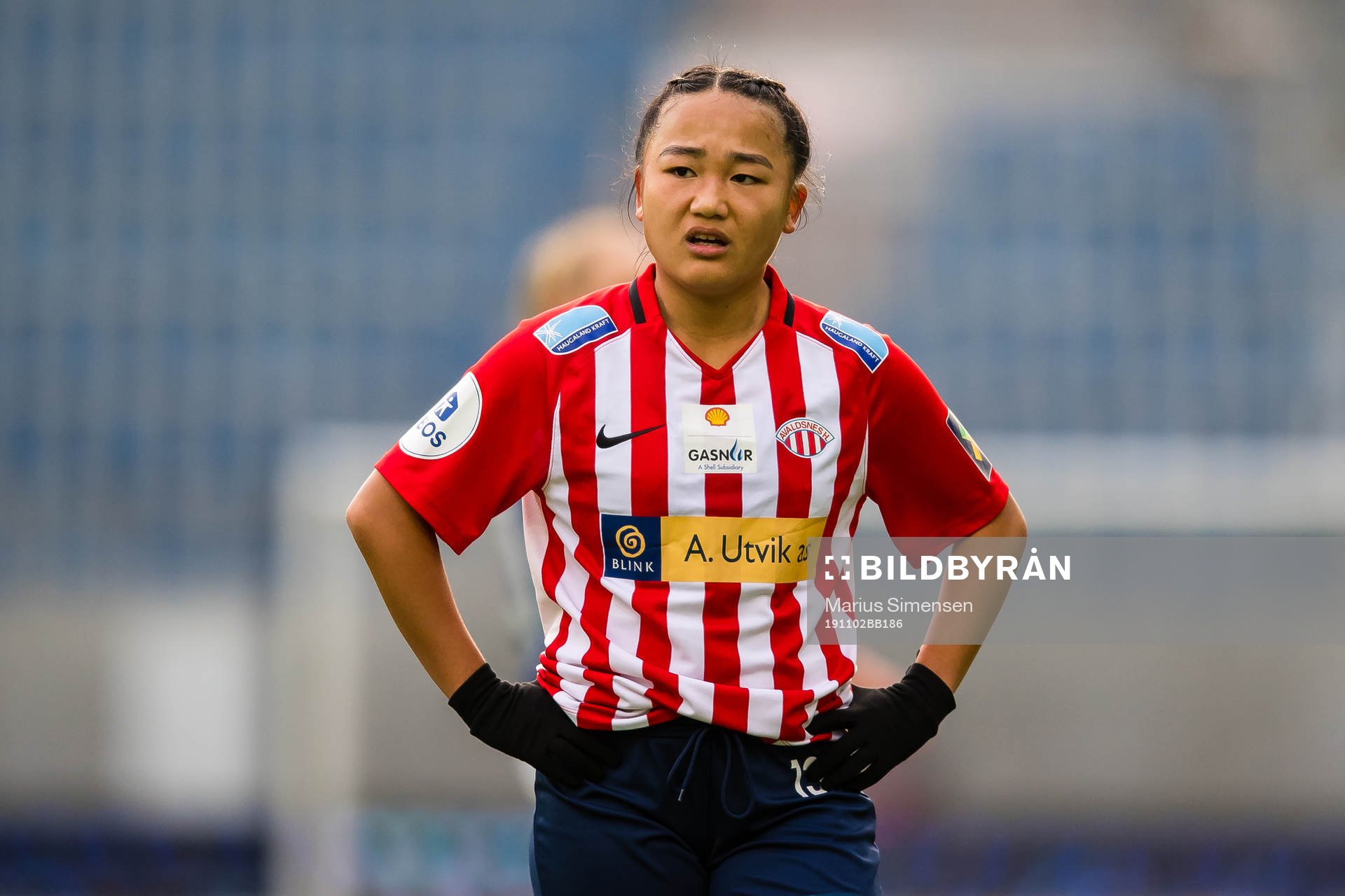 Maria Min Xiu Sørenes of Avaldsnes during the Toppserien football match between Vålerenga and Avaldsnes on November 2, 2019 in Oslo.