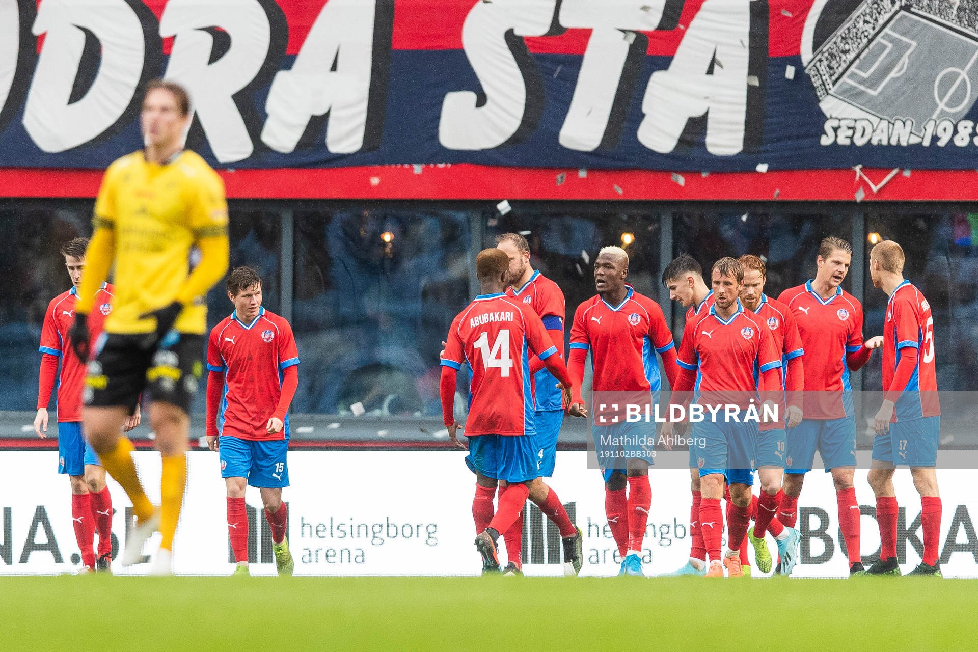 Helsingborgs spelare jublar