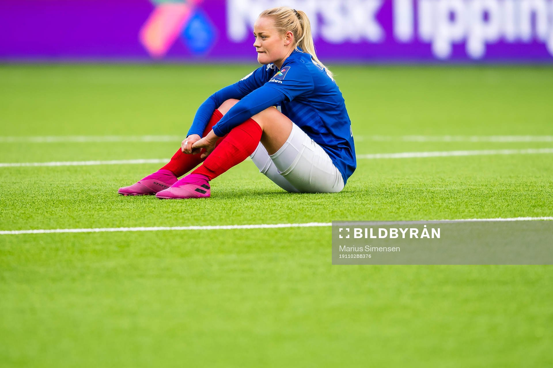 Victoria Ludvigsen of Vålerenga looks dejected