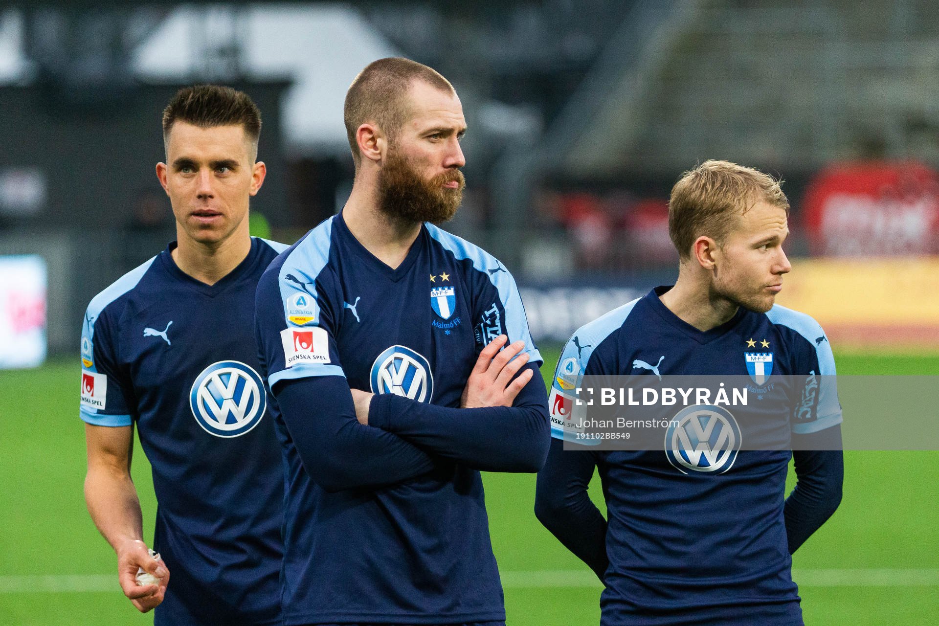 Malmö FFs Jonas Knudsen, Jo Inge Berget och Oscar Lewicki