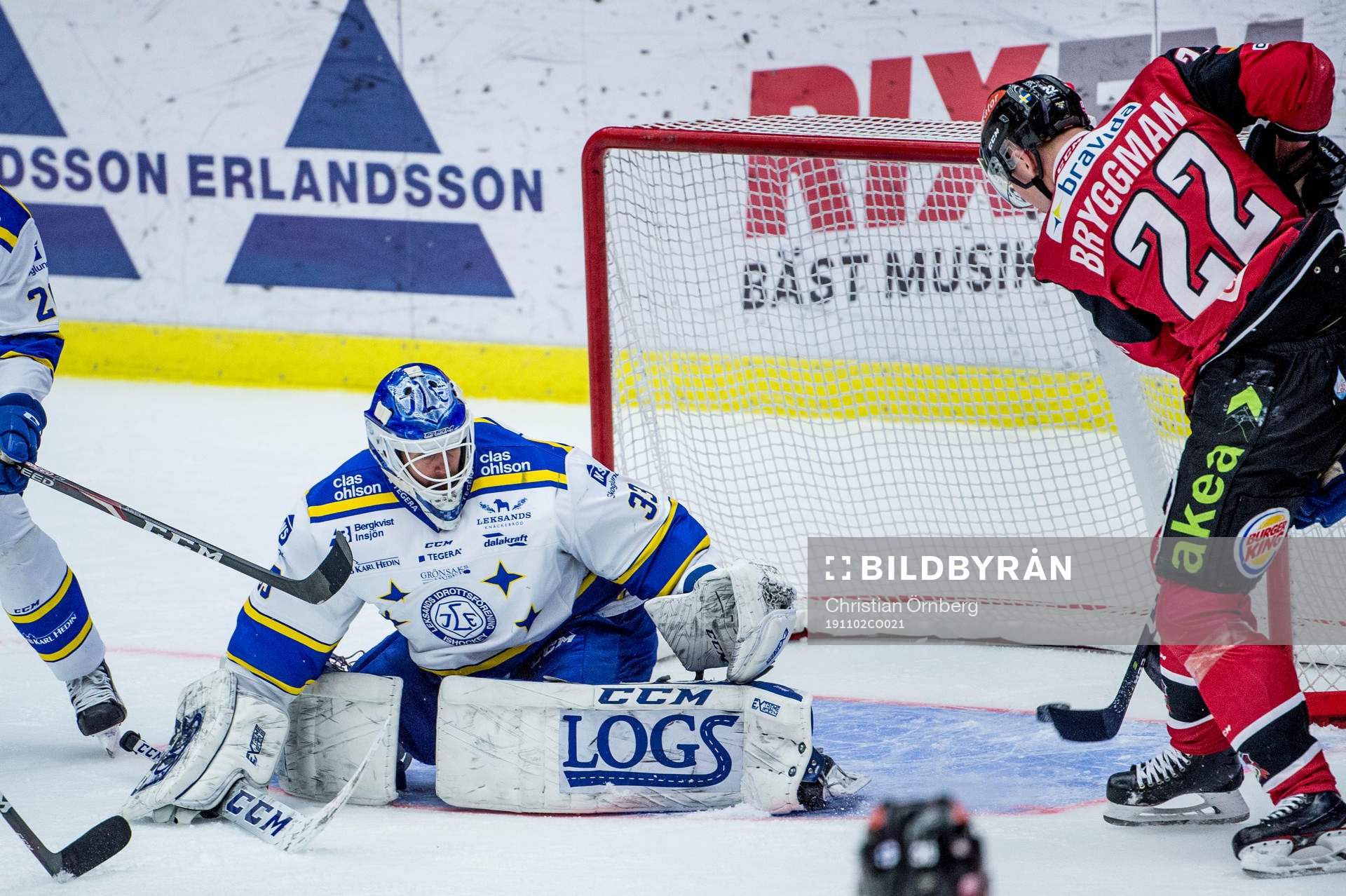Malmö Redhawks Lars Bryggman sätter 1-1 på Leksands