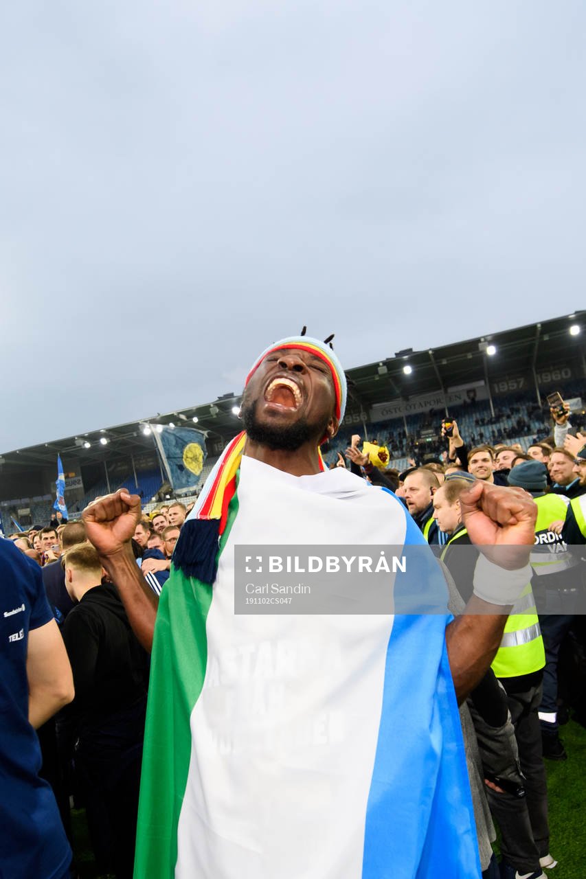 Djurgårdens Mohamed Buya Turay jublar