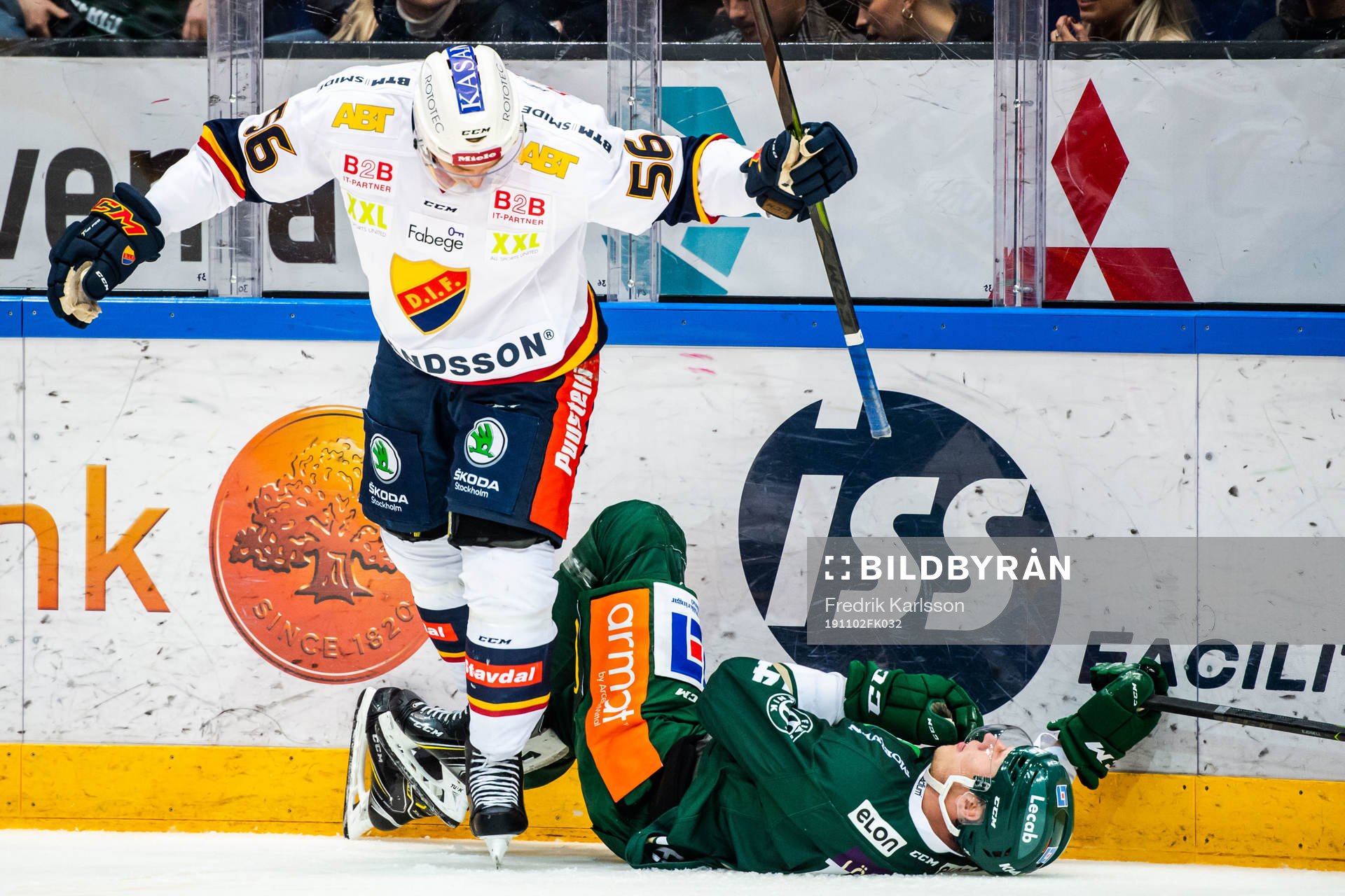 Djurgårdens Robin Norell och Färjestads Victor Ejdsell