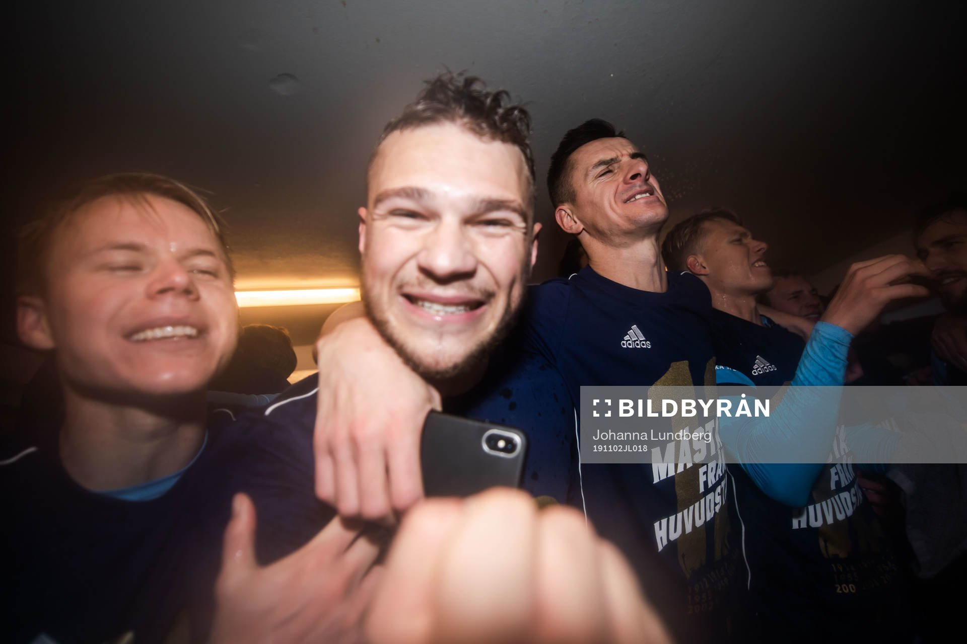 Djurgårdens Jesper Karlström och Haris Radetinac jublar