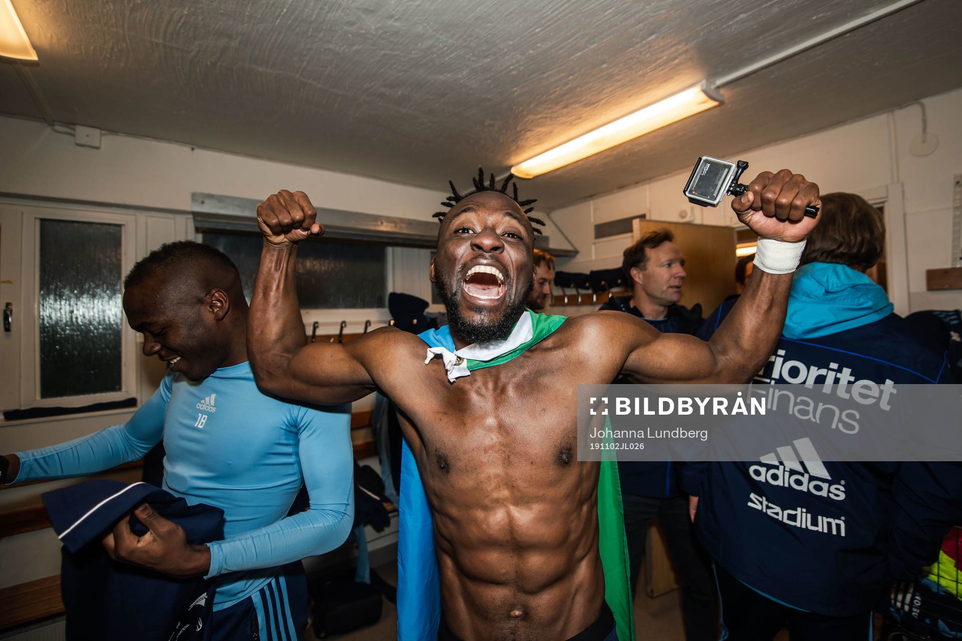 Djurgårdens Mohamed Buya Turay jublar