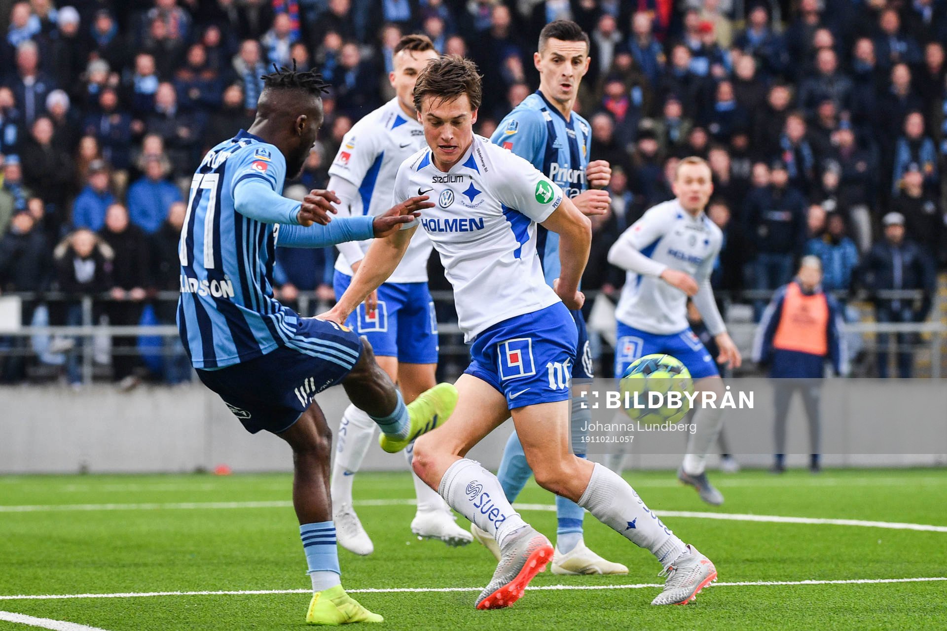 Djurgårdens Mohamed Buya Turay mot IFK Norrköpings Rasmus