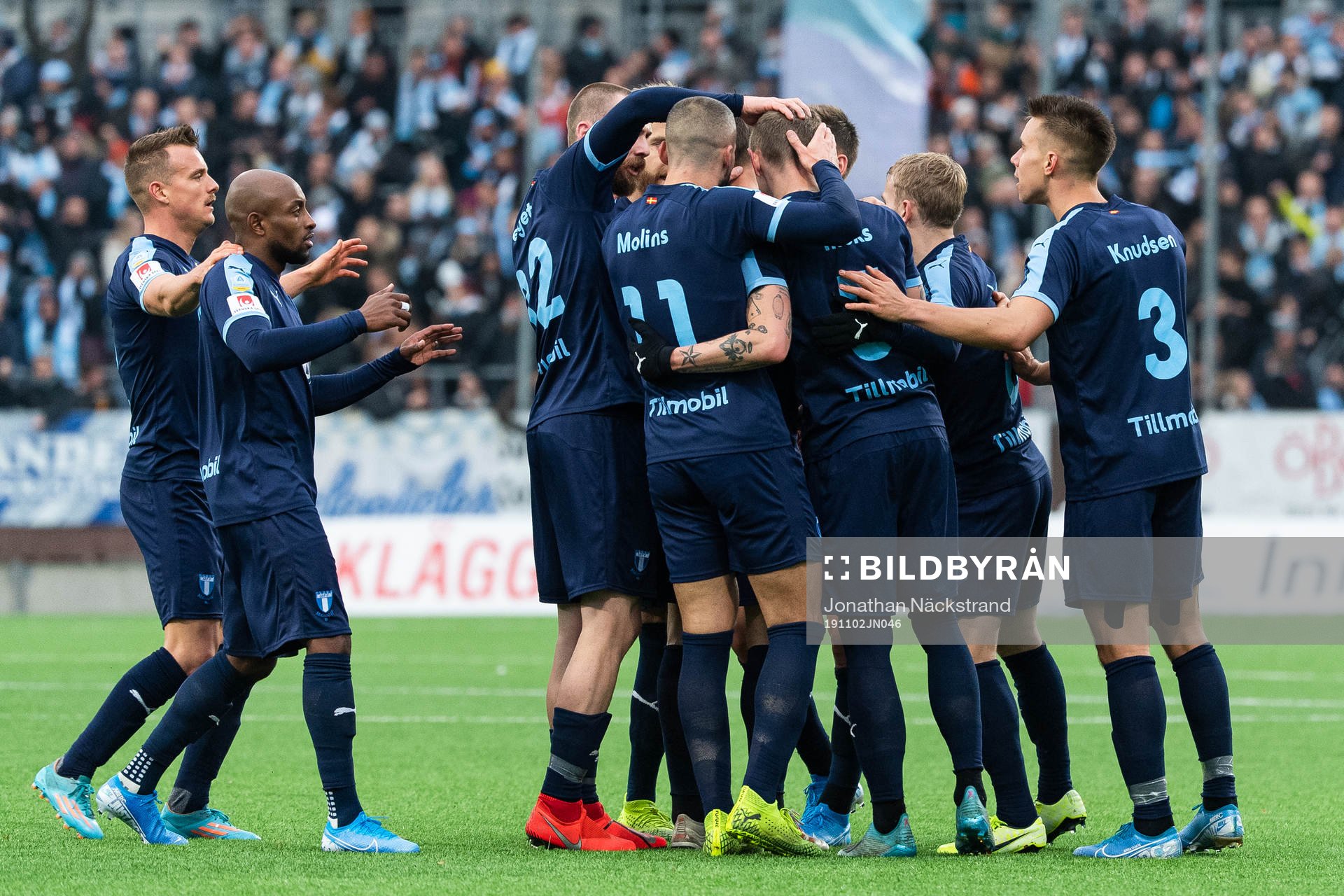 Malmö FFs Sören Rieks jublar med lagkamrater