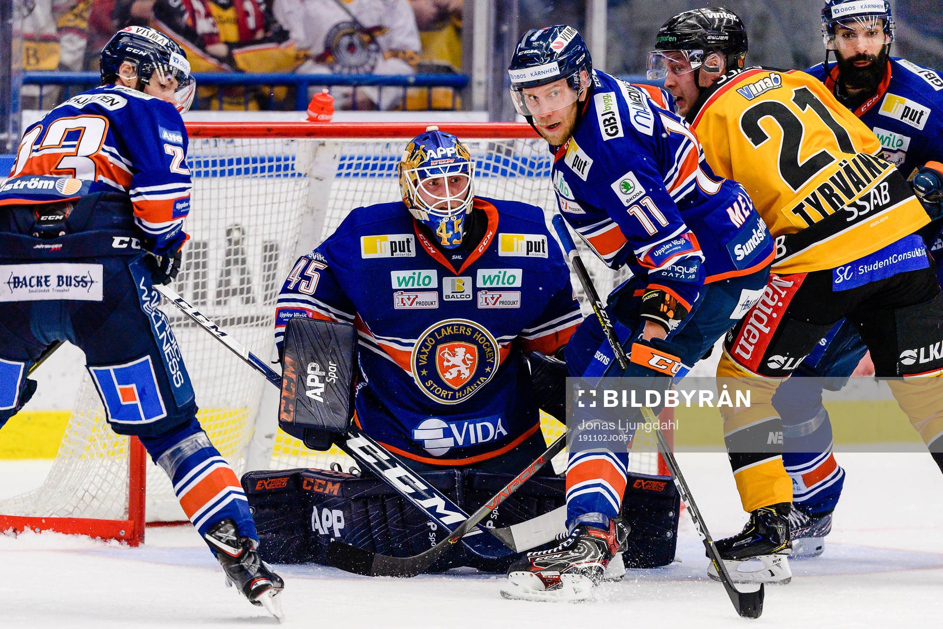 Växjös målvakt Viktor Andrén och Ilari Melart