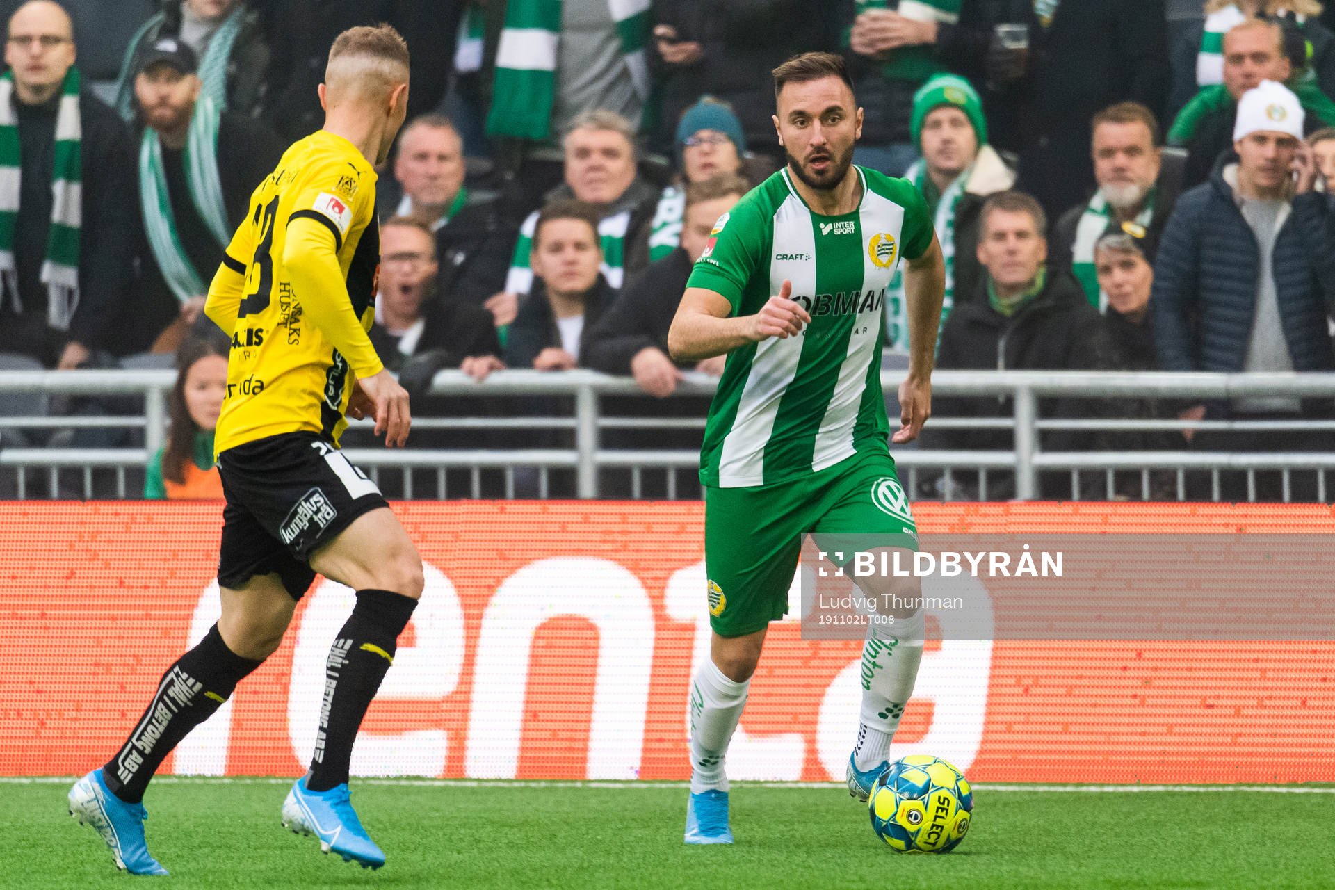 Häckens Viktor Lundberg och Hammarbys Muamer Tankovic
