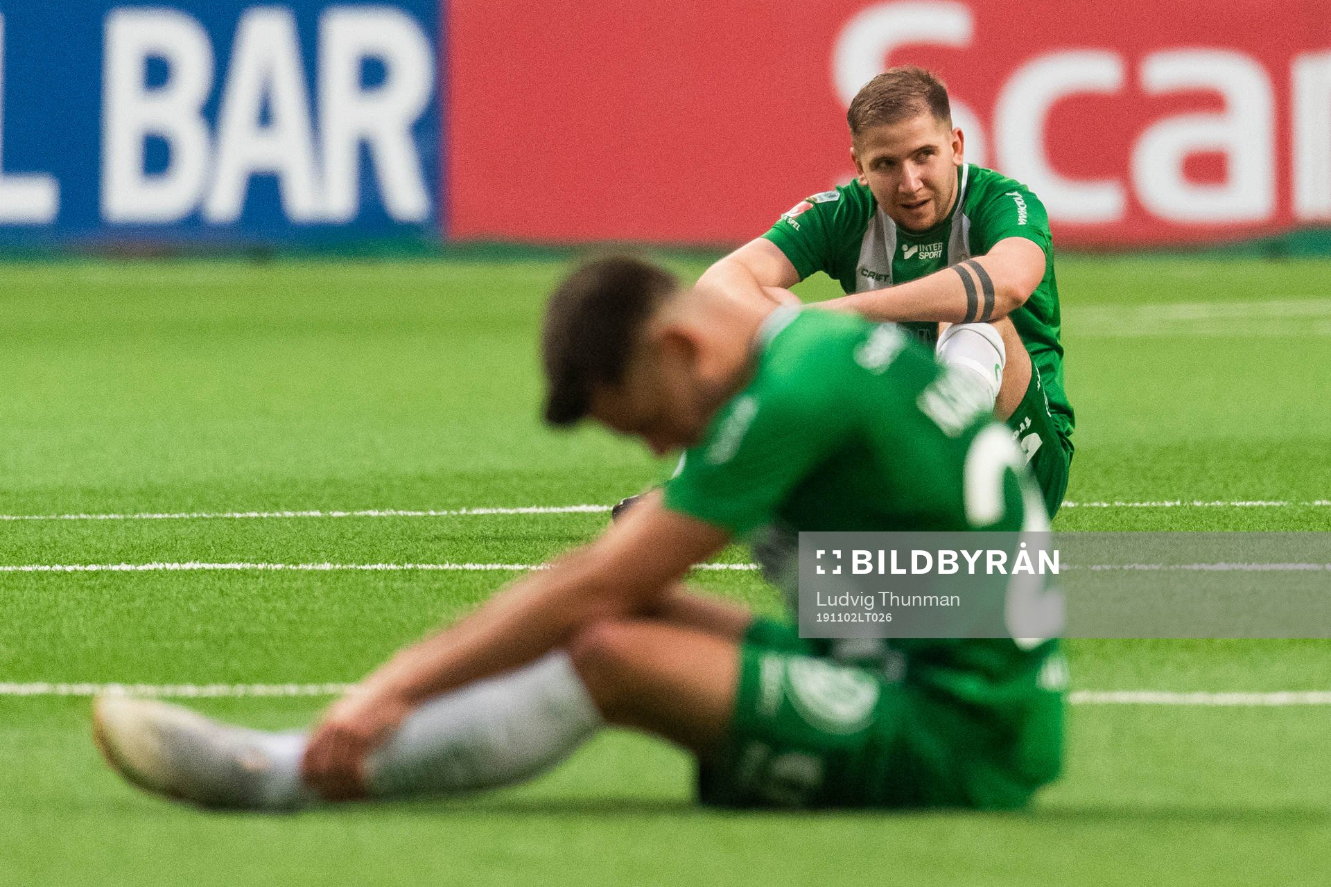 Hammarbys Darijan Bojanic och Alexander Kacaniklic deppar