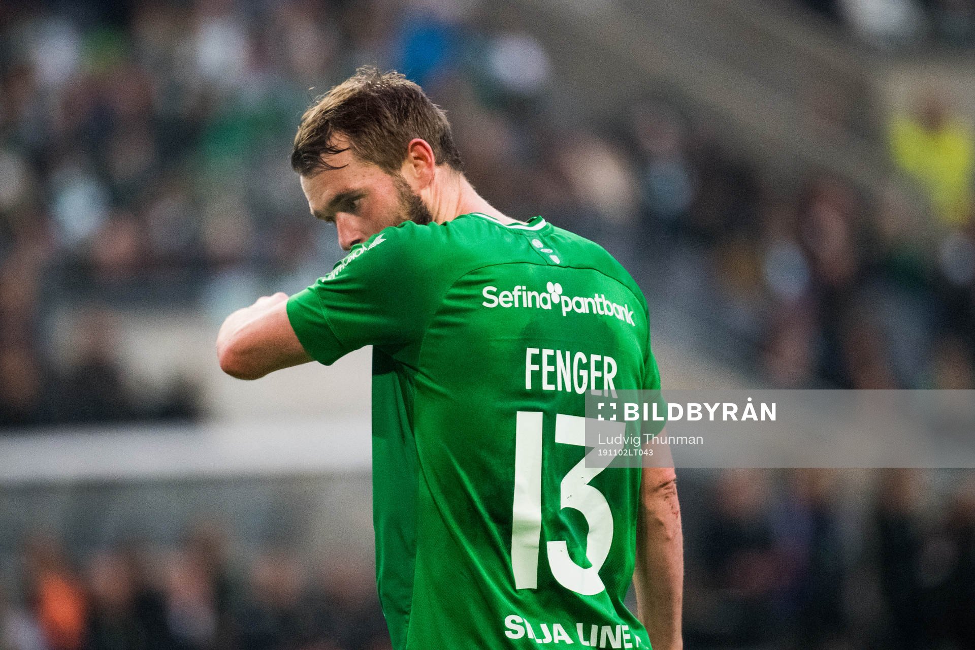 Hammarbys Mads Fenger Nielsen deppar fotbollsmatchen i