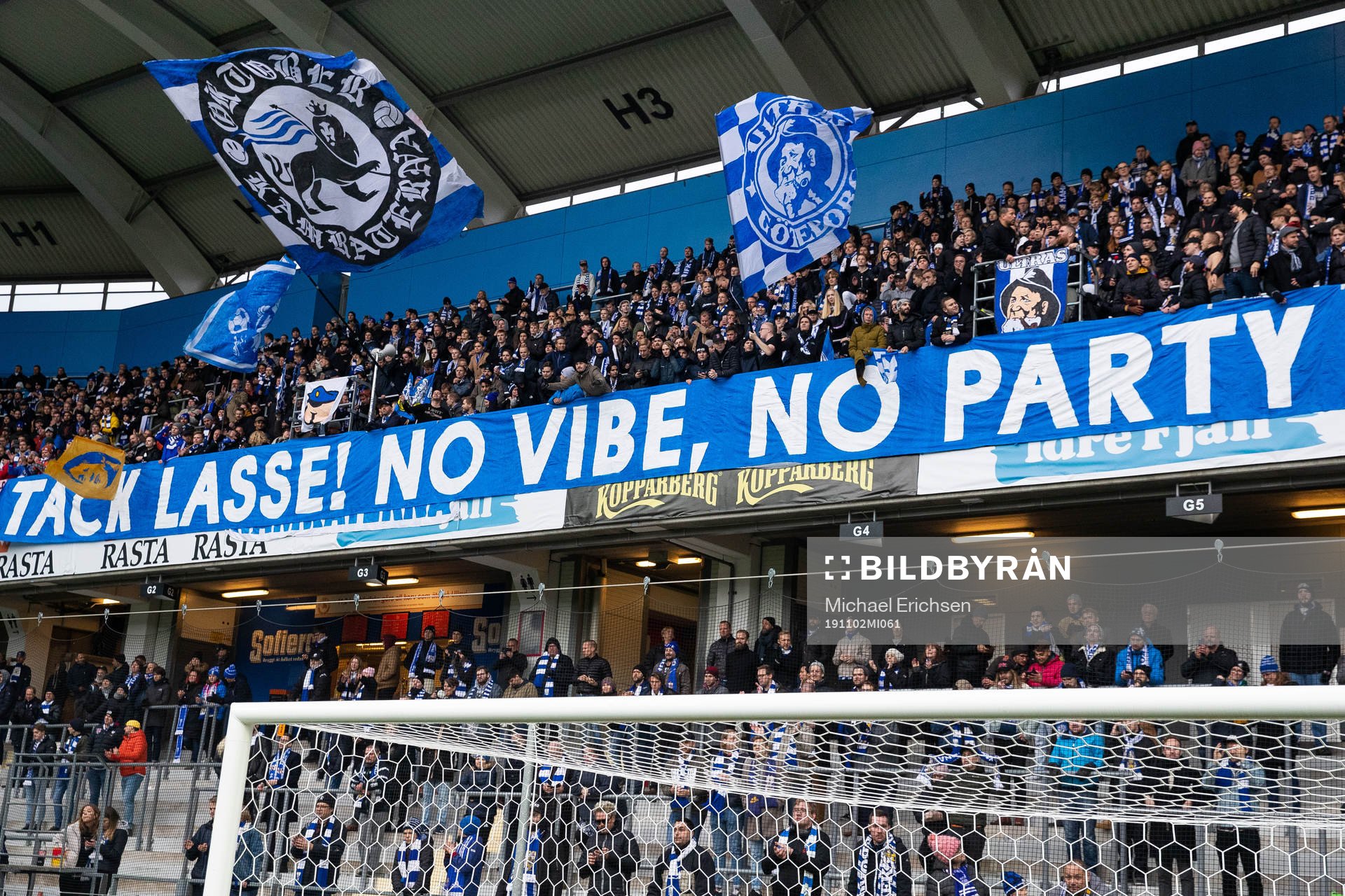 IFK Göteborgs klack med en banderoll
