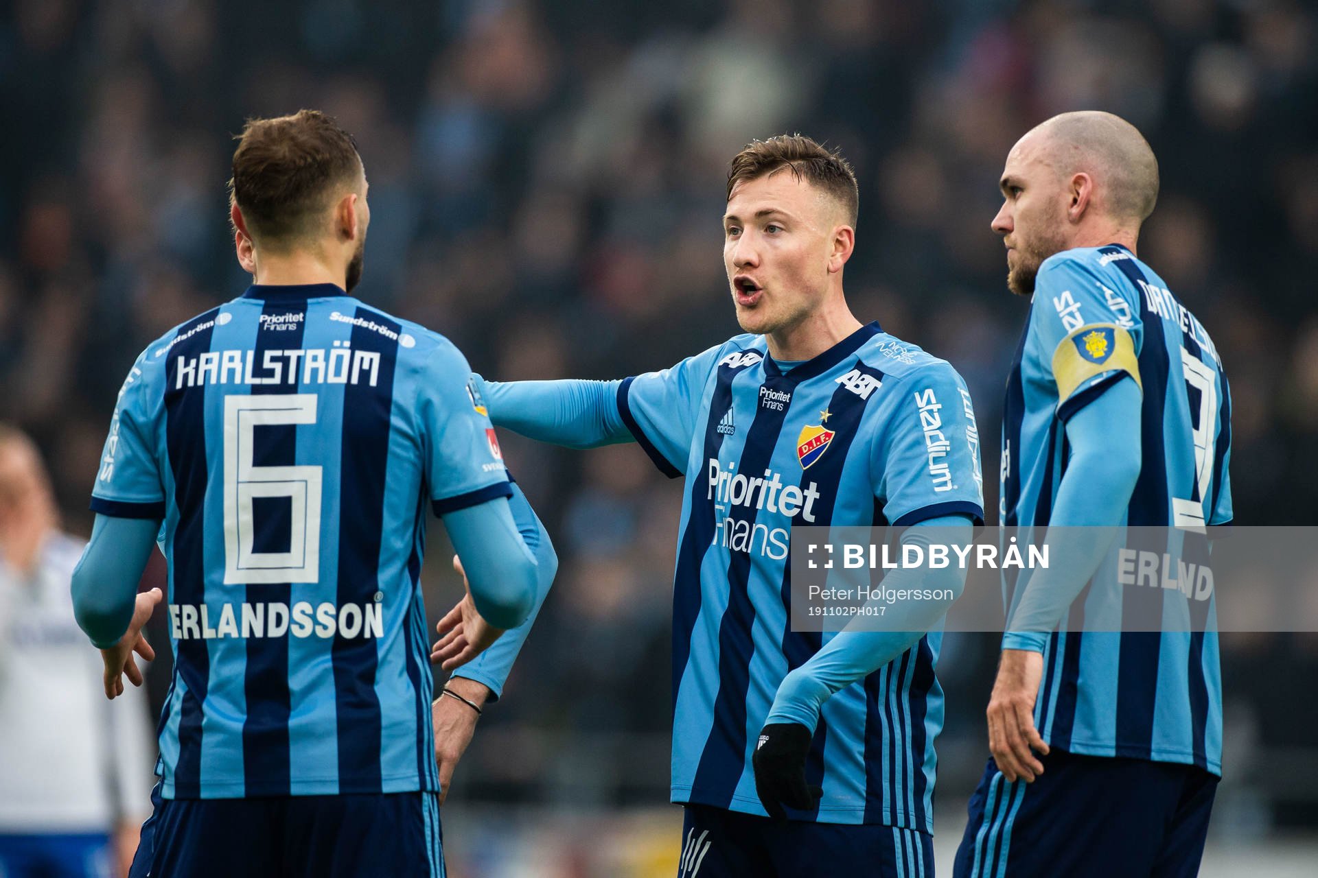 Djurgårdens Jesper Karlström, Fredrik Ulvestad och Marcus