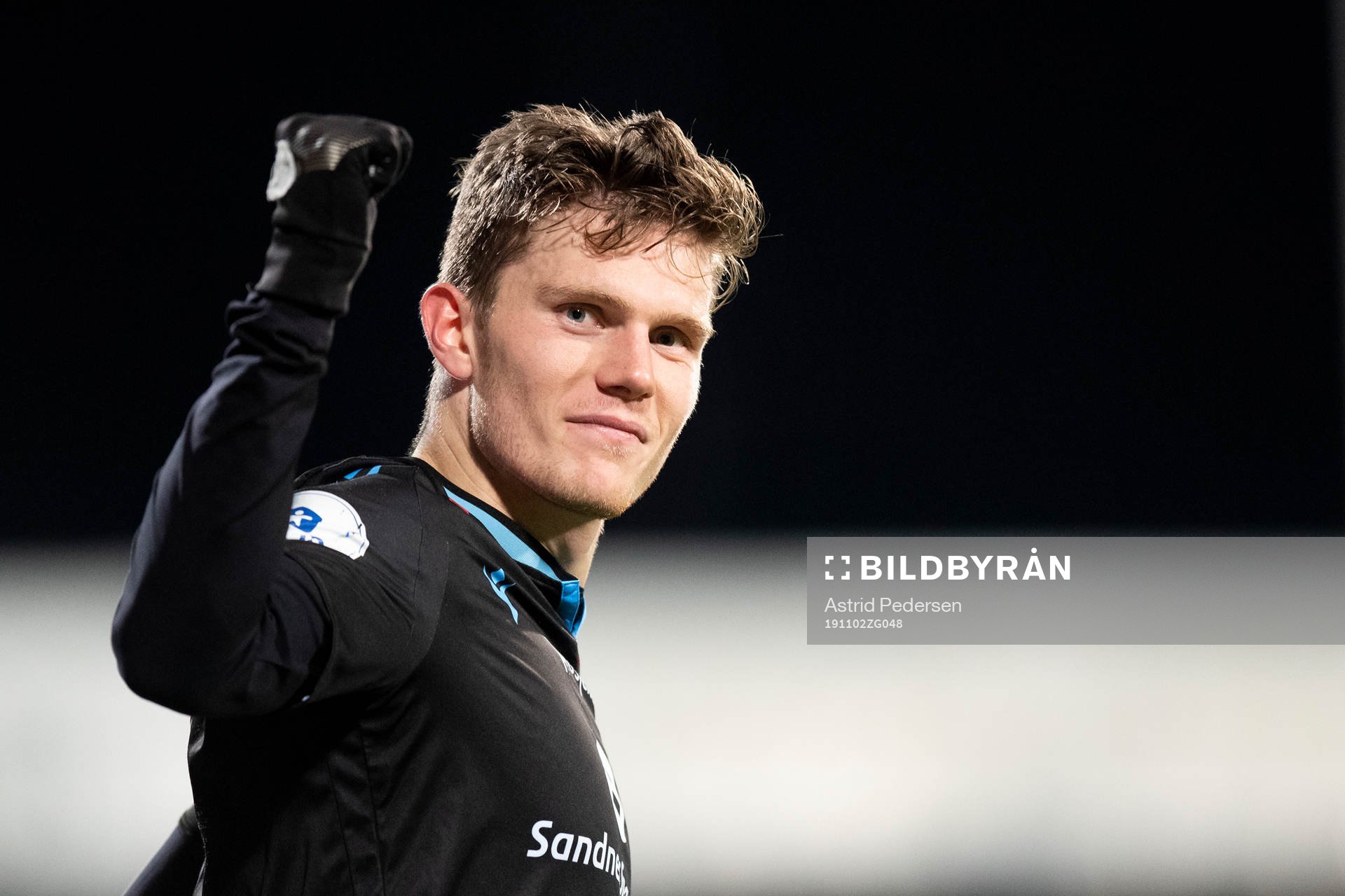 Ingvald Sandvik Halgunset of Sandnes Ulf celebrates