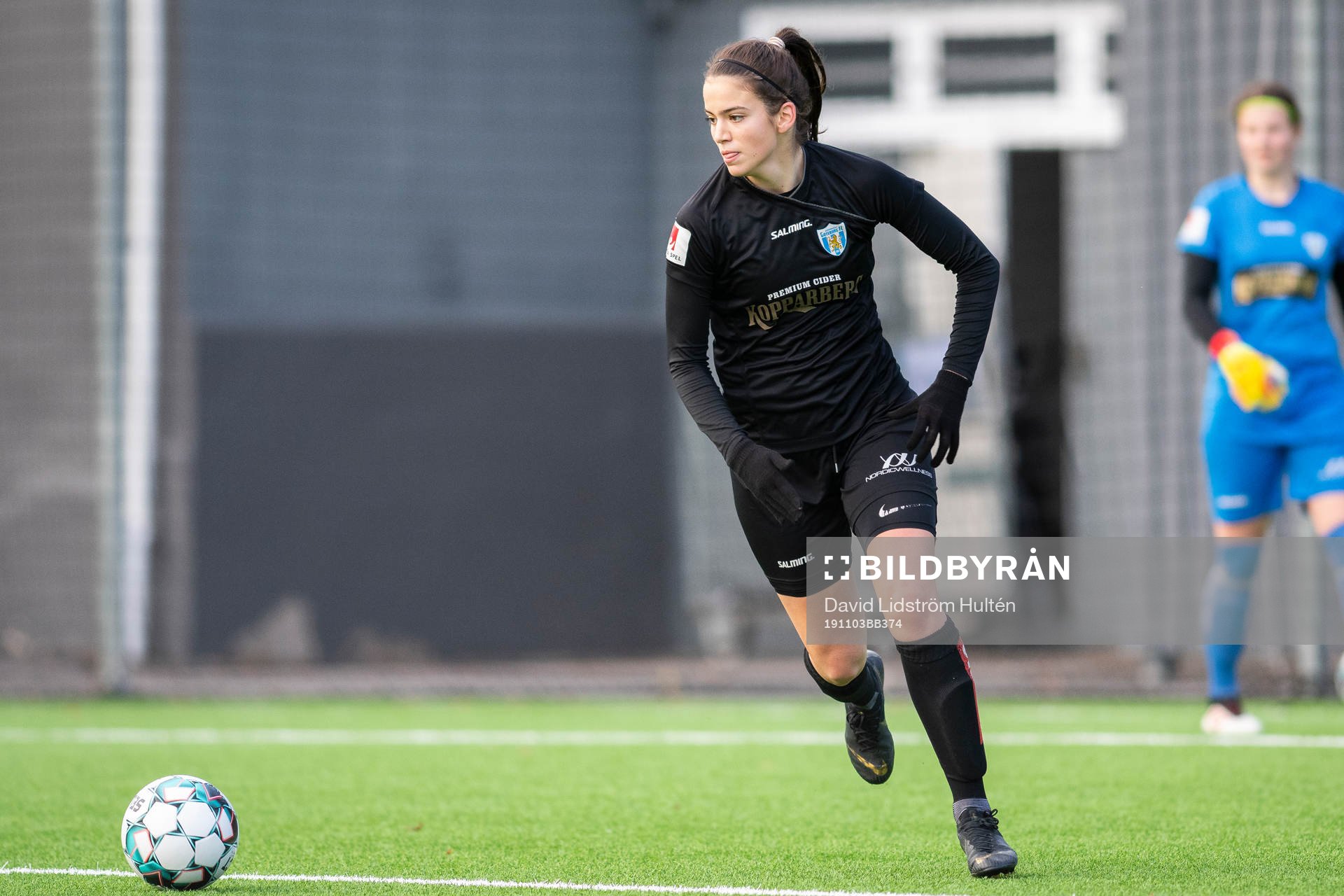 Göteborgs Andrea Simonovic Pajovic under fotbollsmatchen i F19-slutspelet mellan Kopparberg/Göteborg och Växjö den 3 november 2019 i Stockholm.