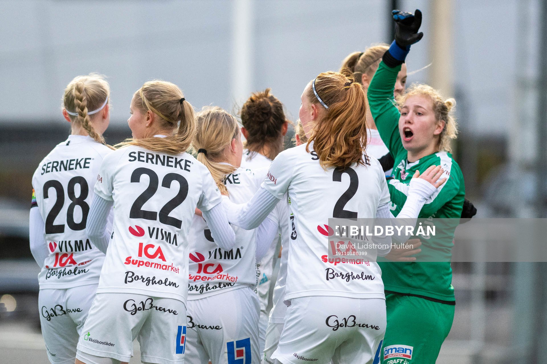 Växjös spelare jublar