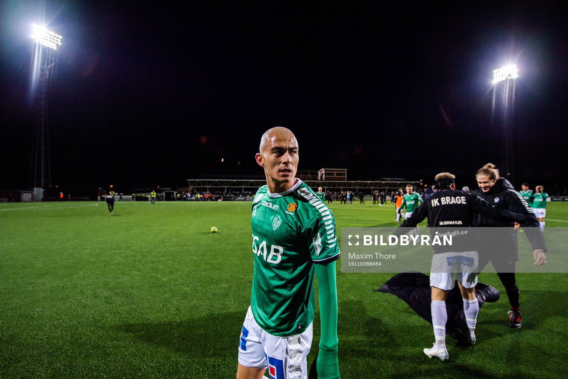 Brages Carlos Garcia Ambrosiani efter fotbollsmatchen i Superettan mellan Brage och Västerås den 3 november 2019 i Borlänge.