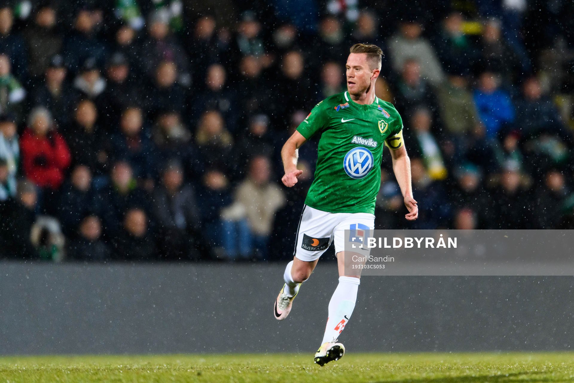 Jönköpings Tommy Thelin under fotbollsmatchen i Superettan mellan Jönköping Södra och Brommapojkarna den 3 november 2019 i Jönköping.