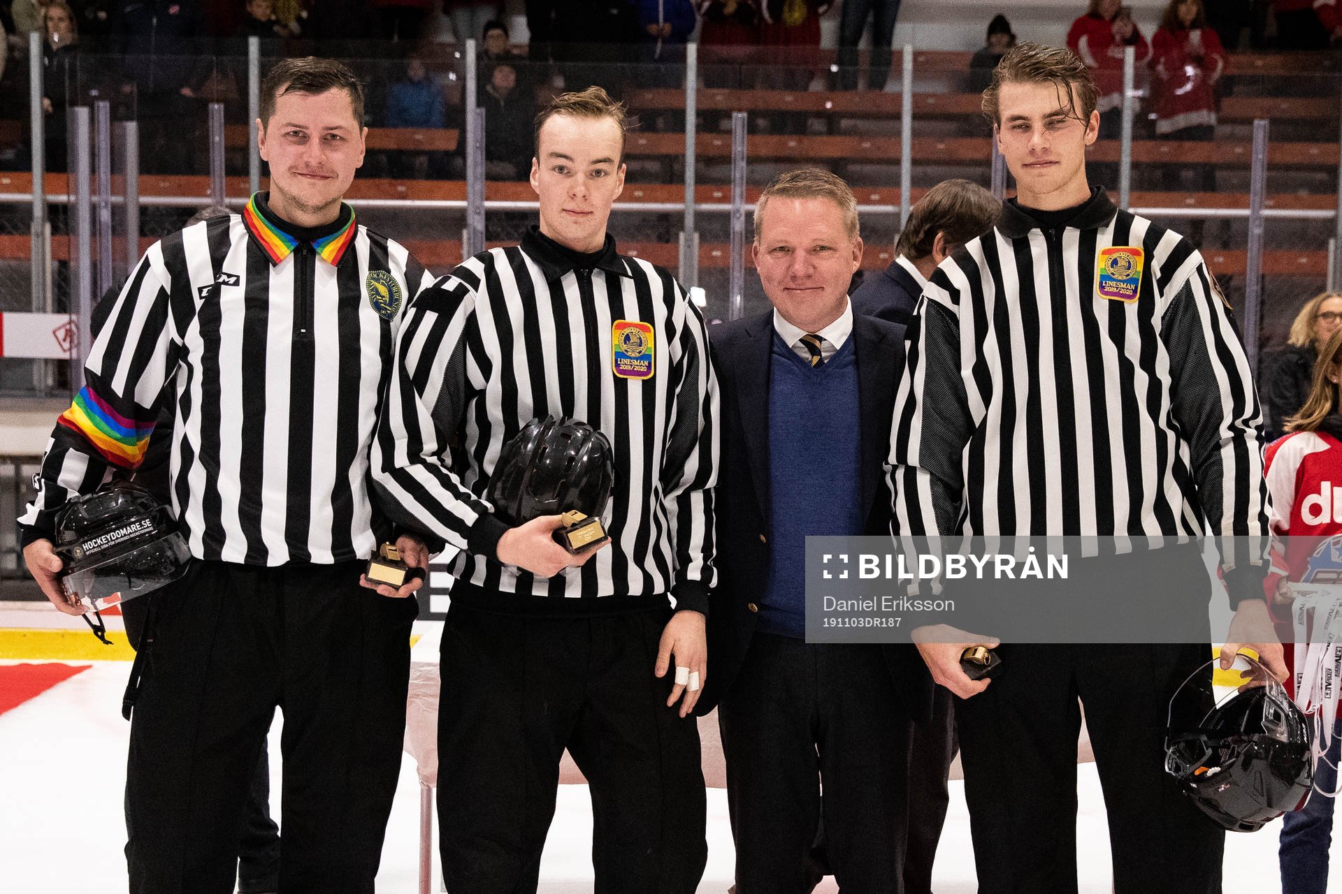 Finalens domare Jesper Karlsson, Gustav Rutfors och