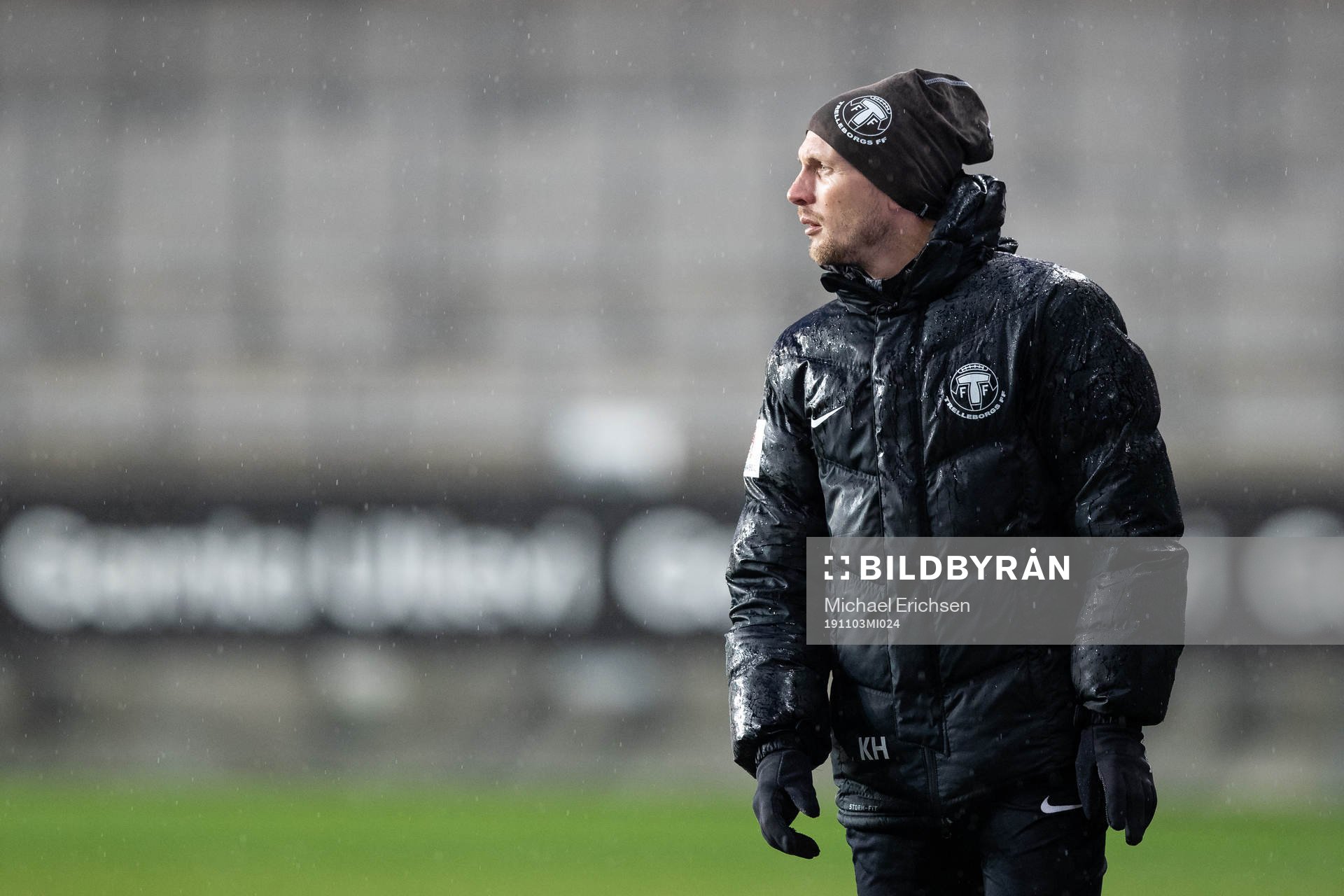 Trelleborgs assisterande tränare Kristian Haynes under fotbollsmatchen i Superettan mellan GAIS och Trelleborg den 3 november 2019 i Göteborg.