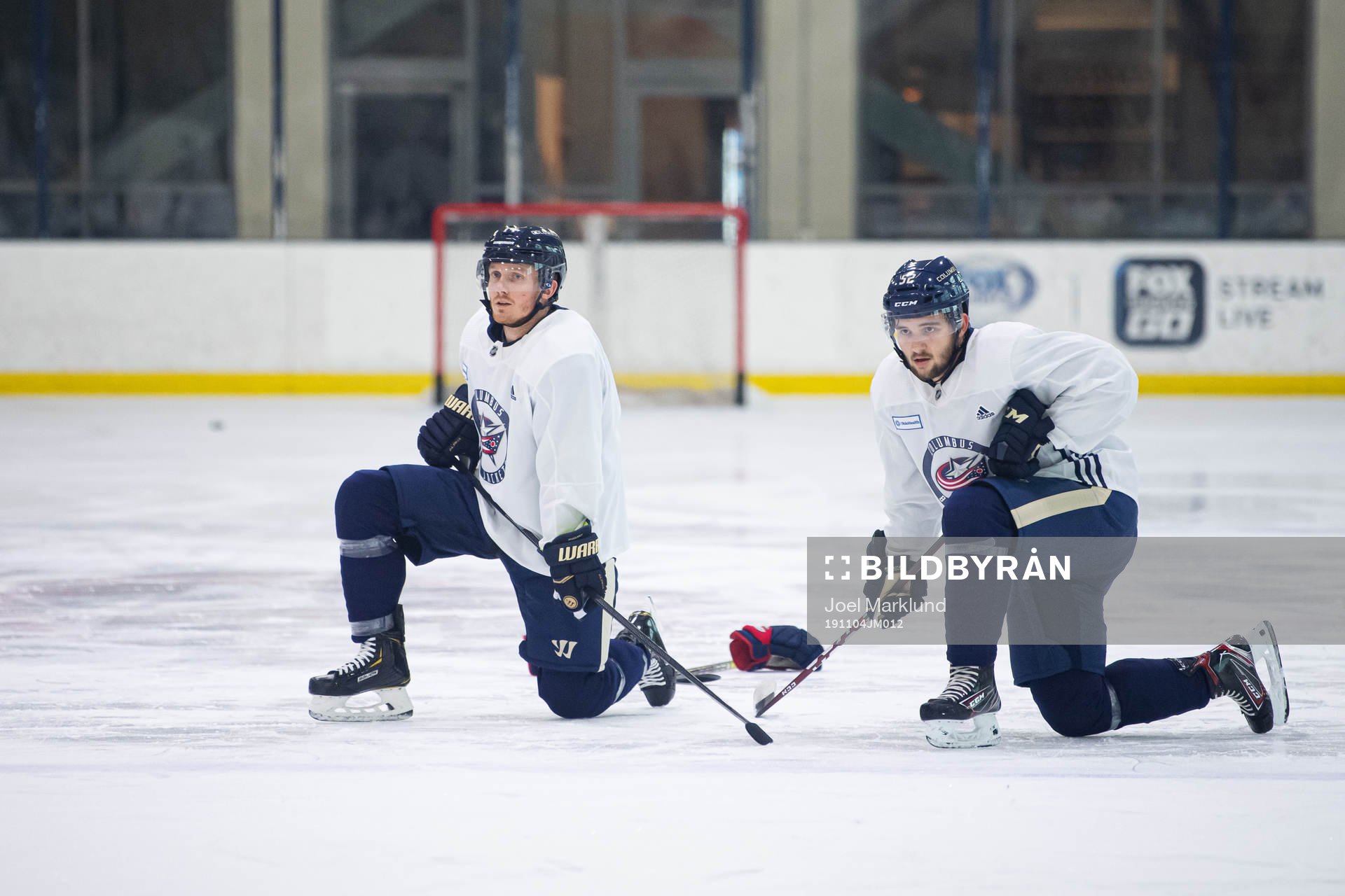 Gustav Nyquist and Emil Bemström of Columbus Blue Jackets