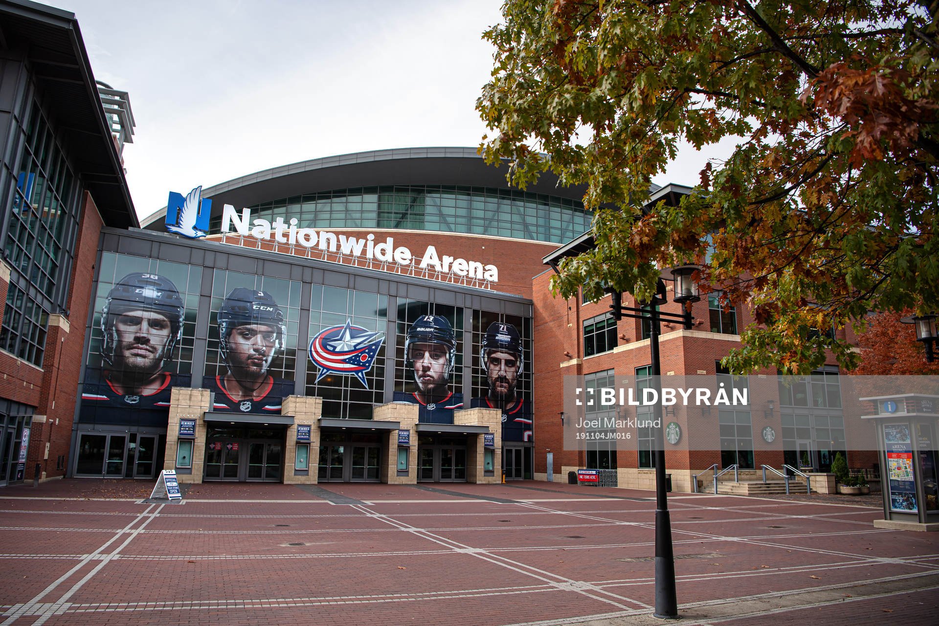 Exterior view of Nationwide Arena where the NHL team