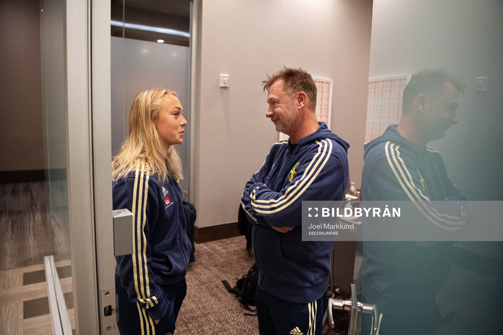 Hanna Bennison and head coach Peter Gerhardsson of the