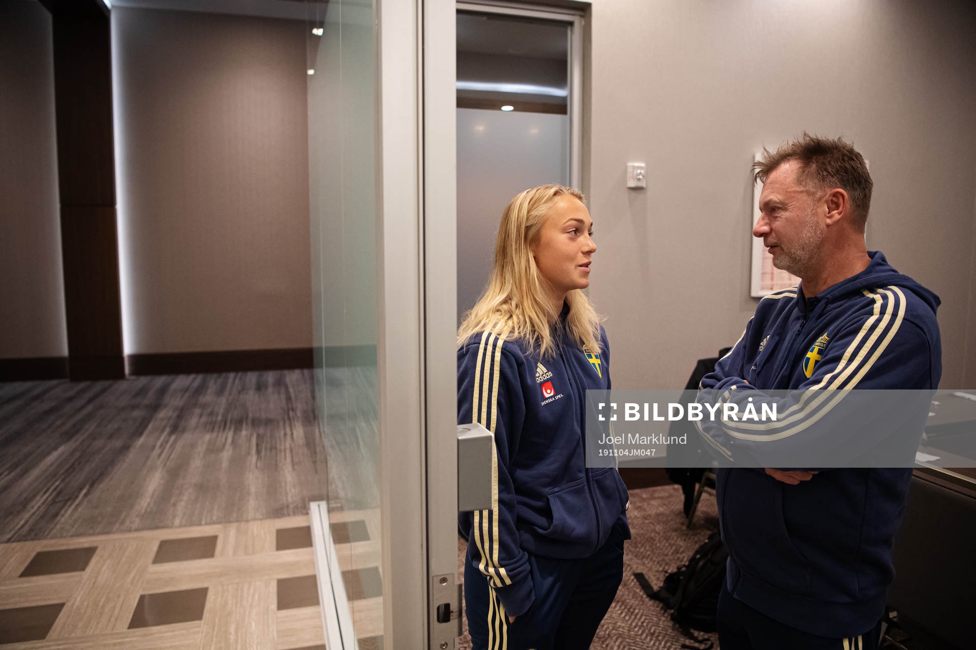 Hanna Bennison and head coach Peter Gerhardsson of the