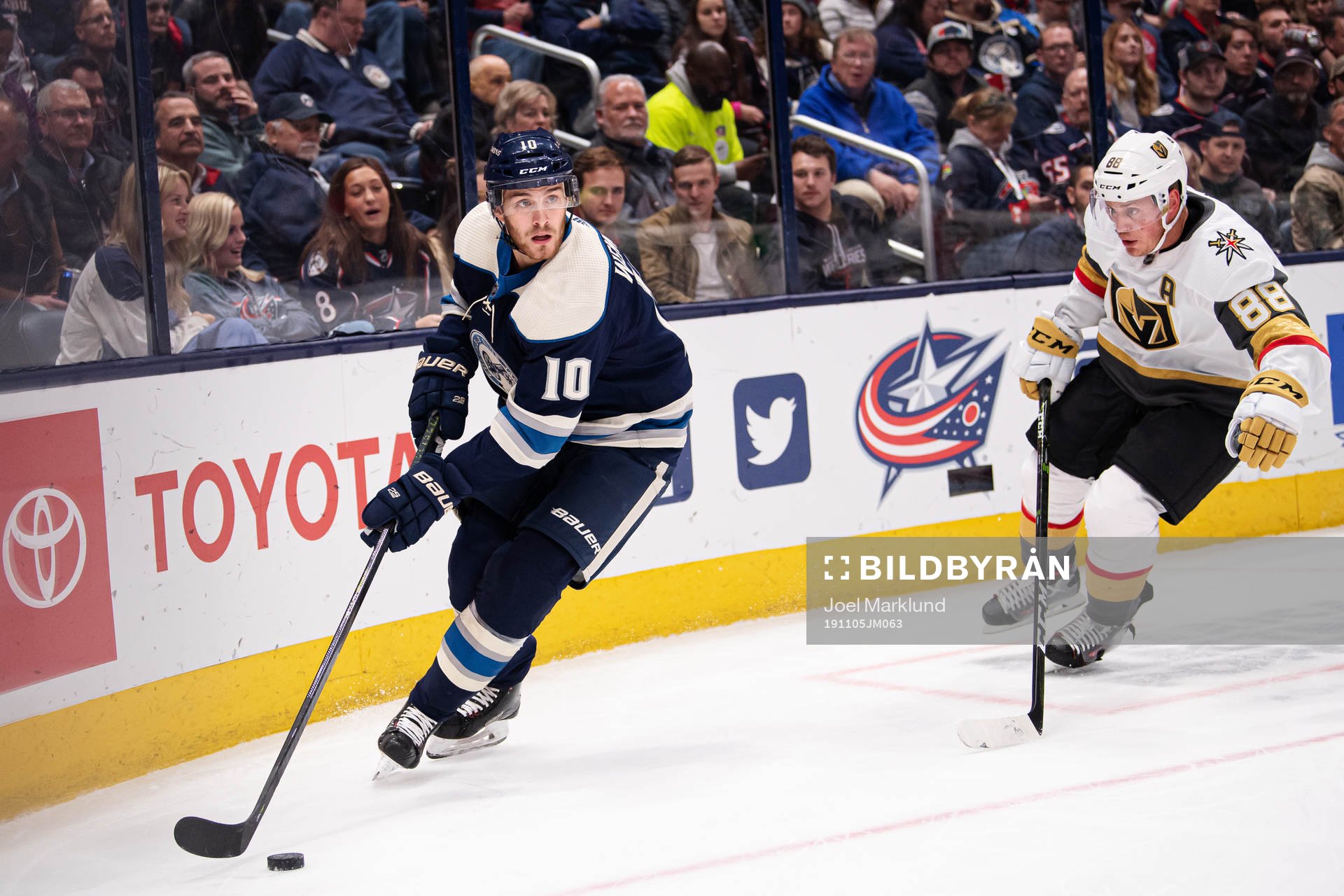 Columbus Alexander Wennberg and Vegas Nate Schmidt