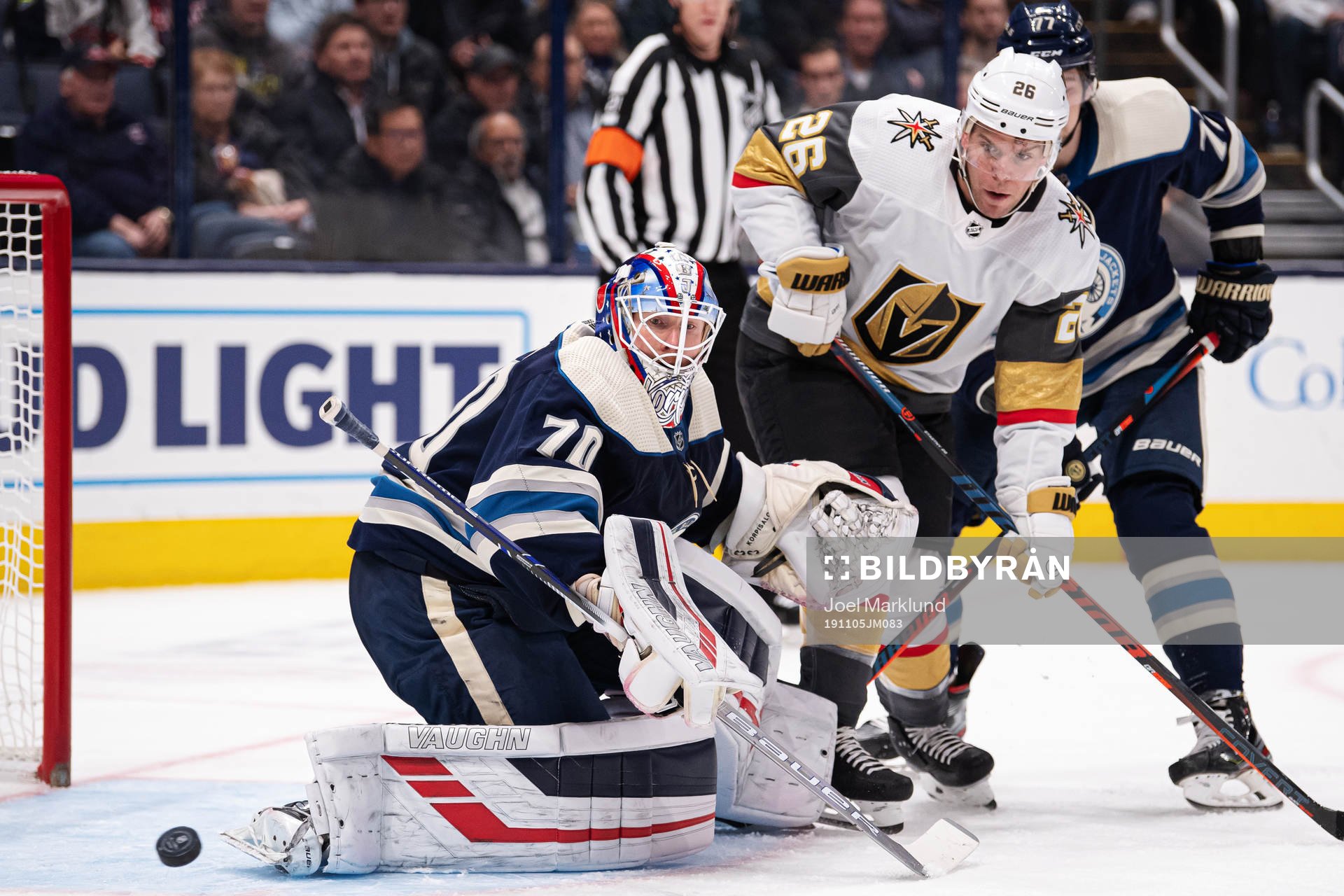Columbus Joonas Korpisalo and Vegas Paul Stastny