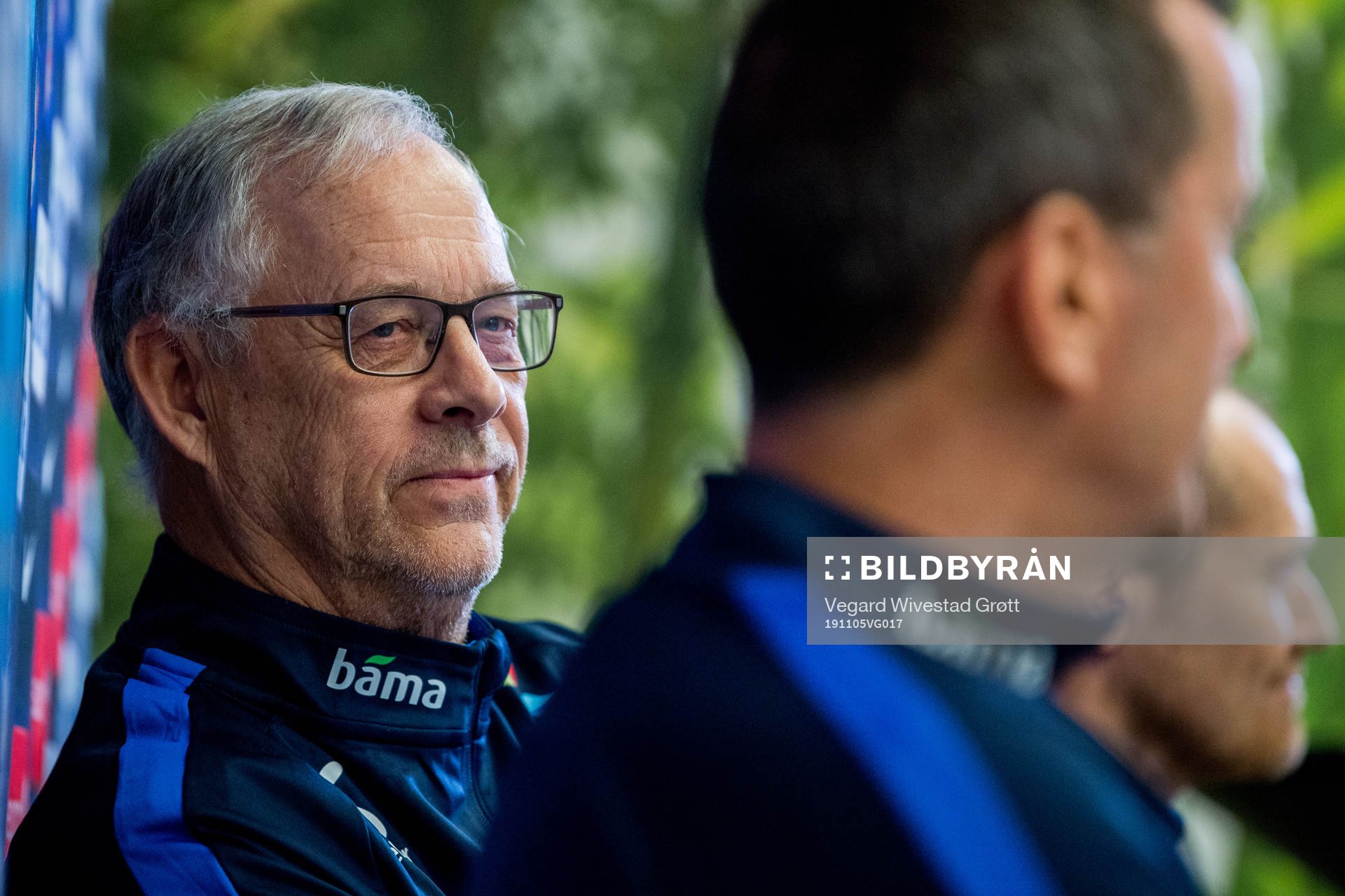 Lars Lagerbäck, head coach of Norway, presents the team