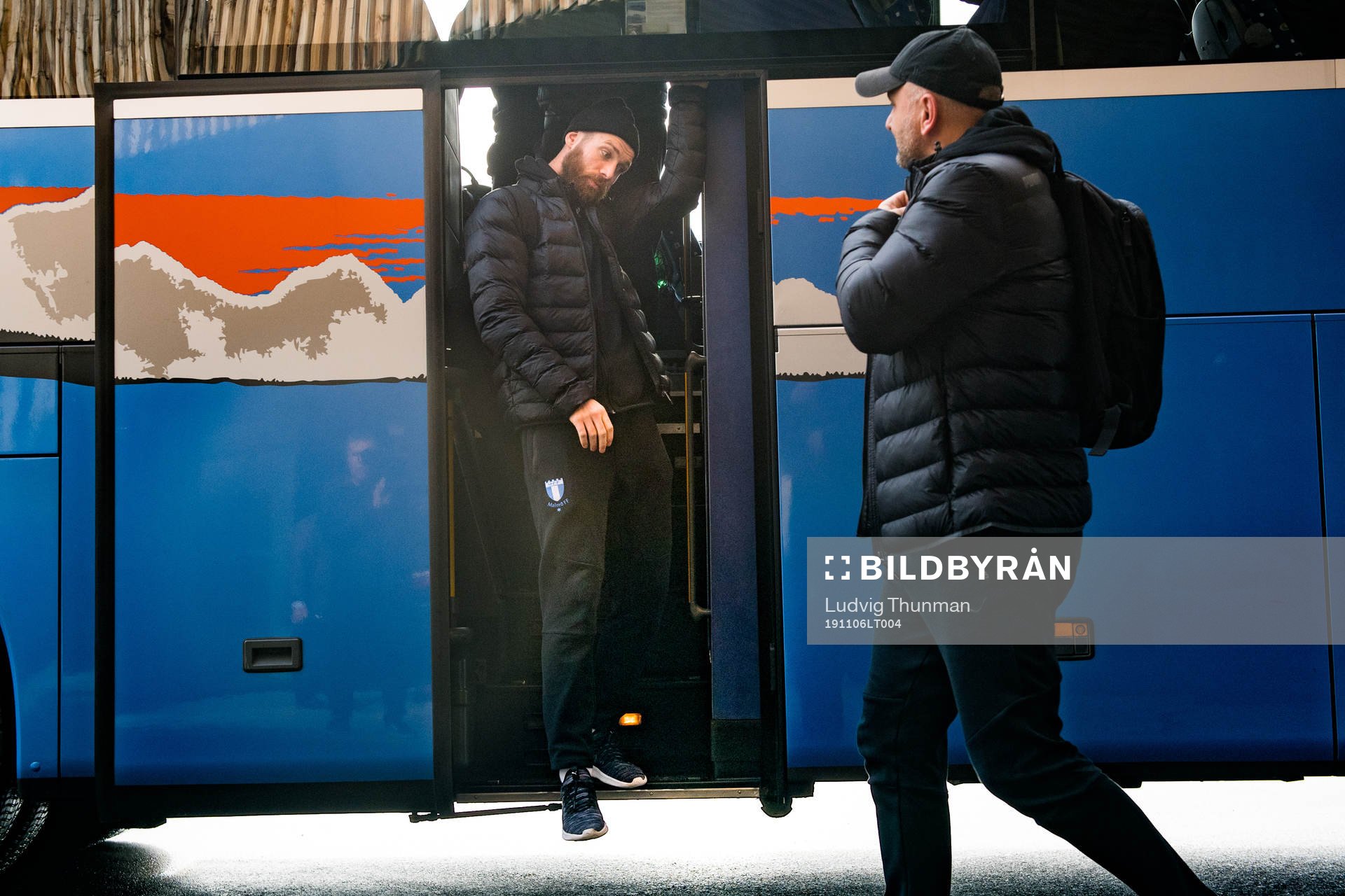 Jo Inge Berget of Malmö FF arrives at their hotel