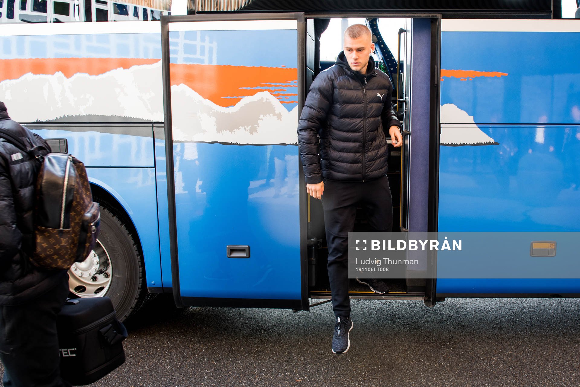 Felix Beijmo of Malmö FF arrives at their hotel