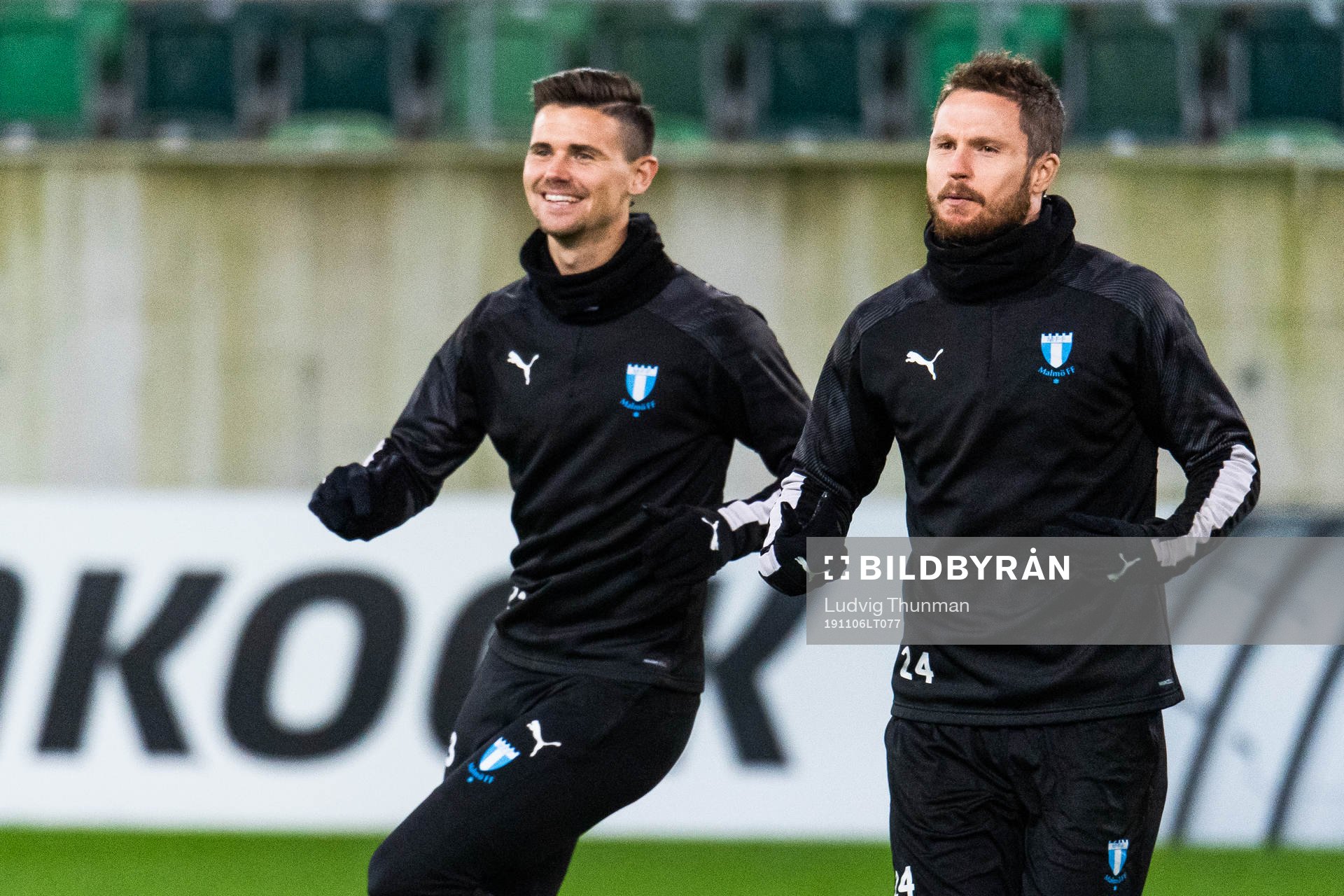 Marcus Antonsson and Lasse Nielsen of Malmö FF