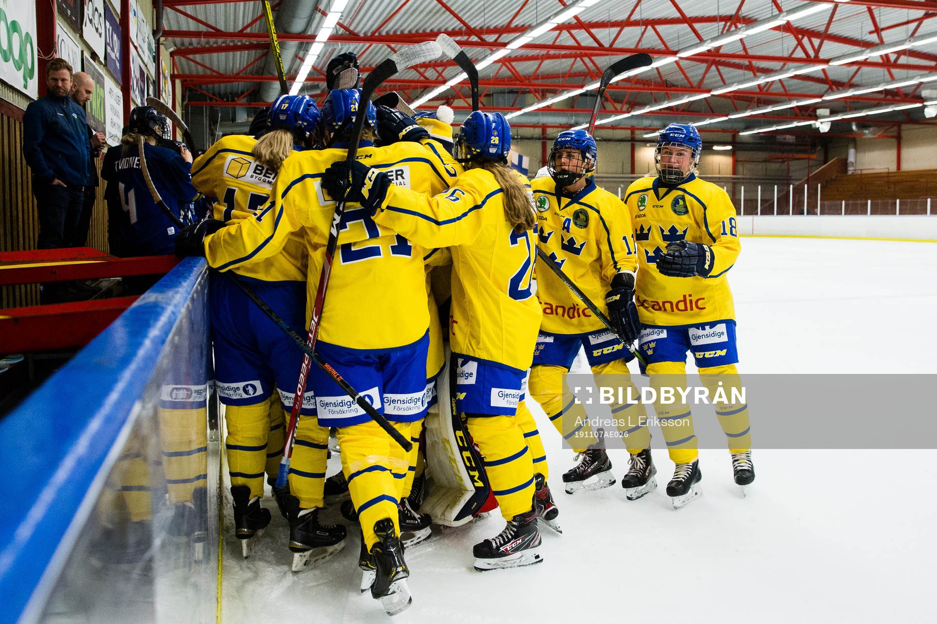 Sveriges spelare jublar