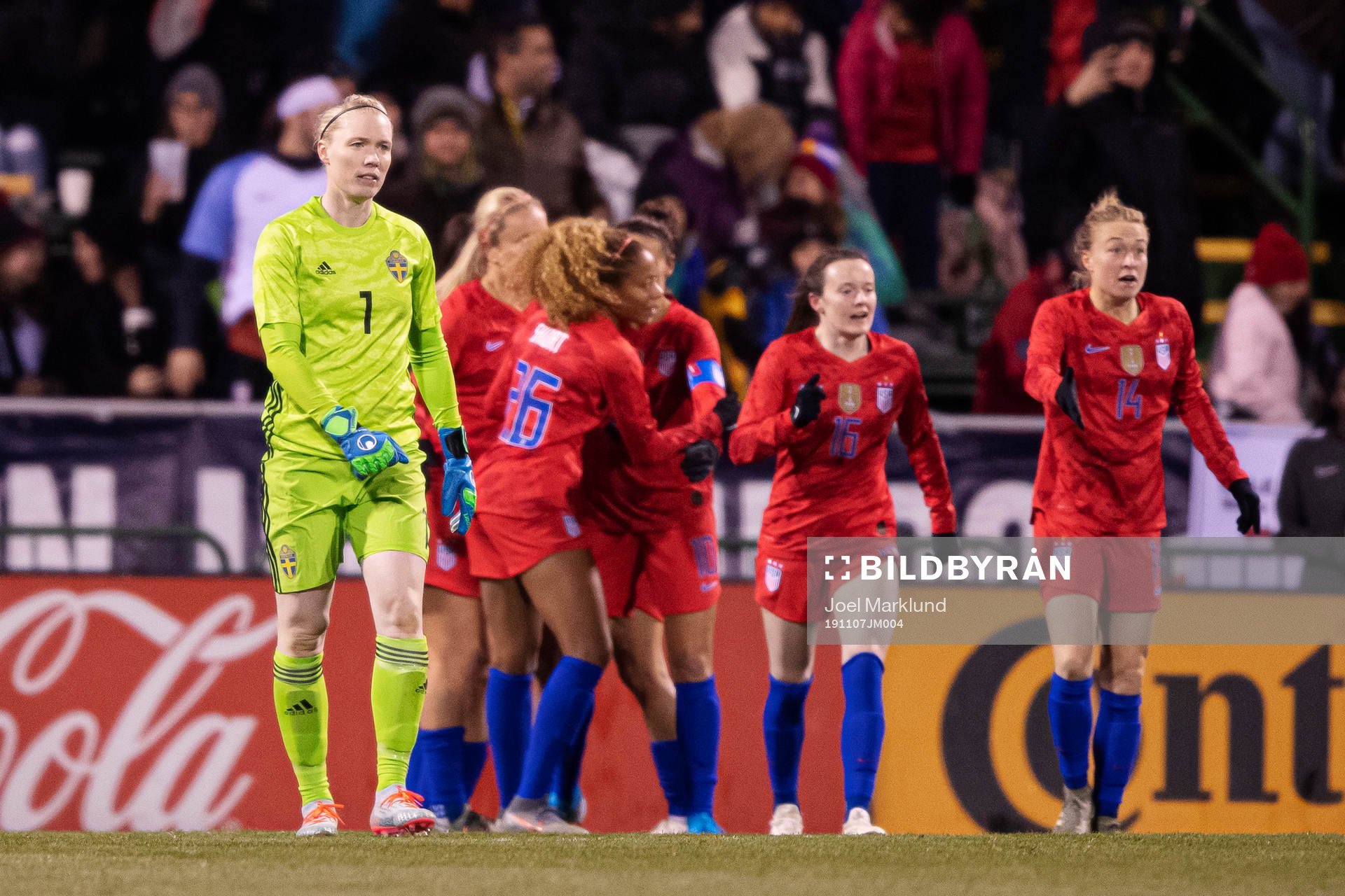 Goalkeeper Hedvig Lindahl of Sweden looks dejected