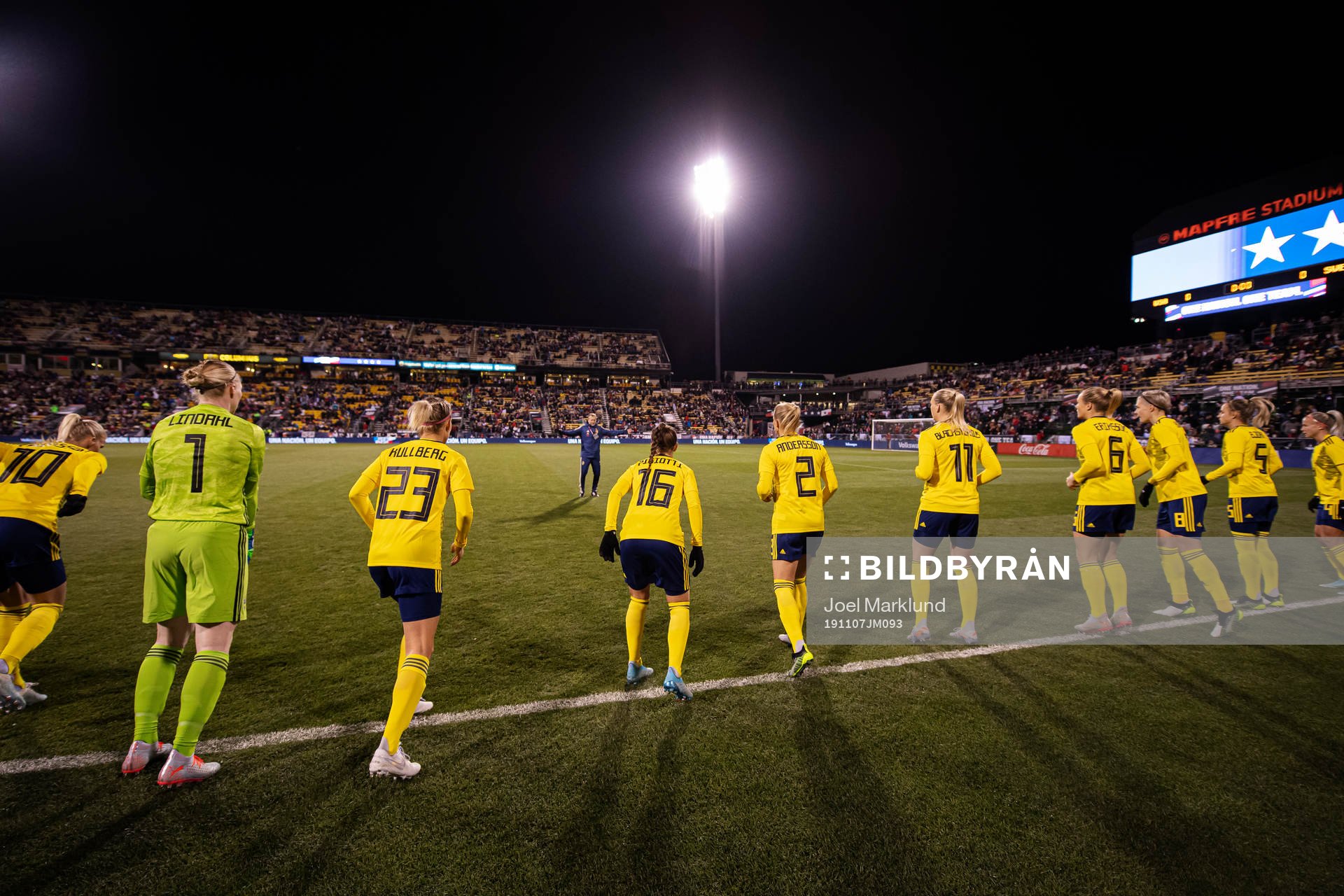 Players of Sweden warm up prior to the international