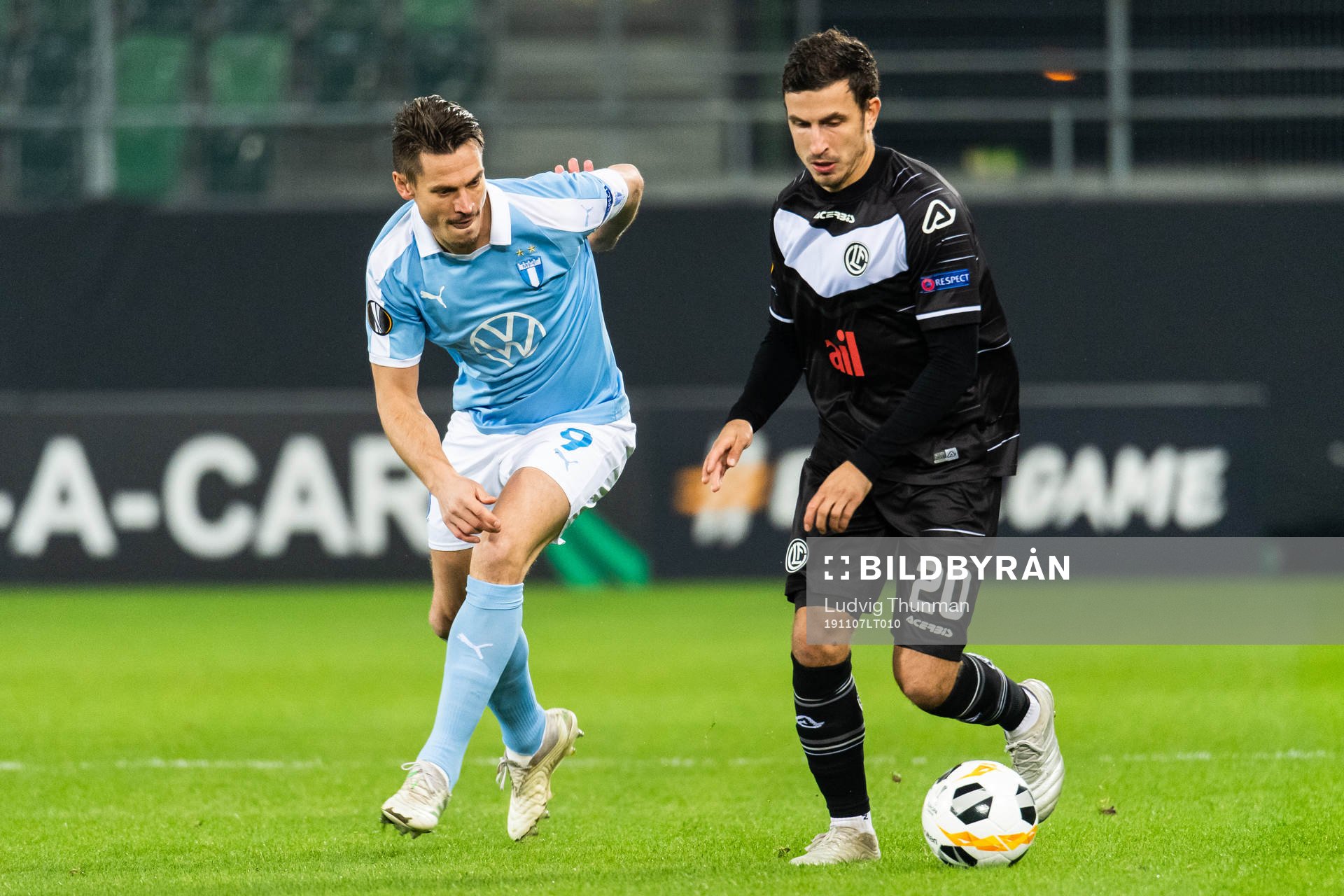Markus Rosenberg of Malmö FF and of Lugano Olivier Custodio